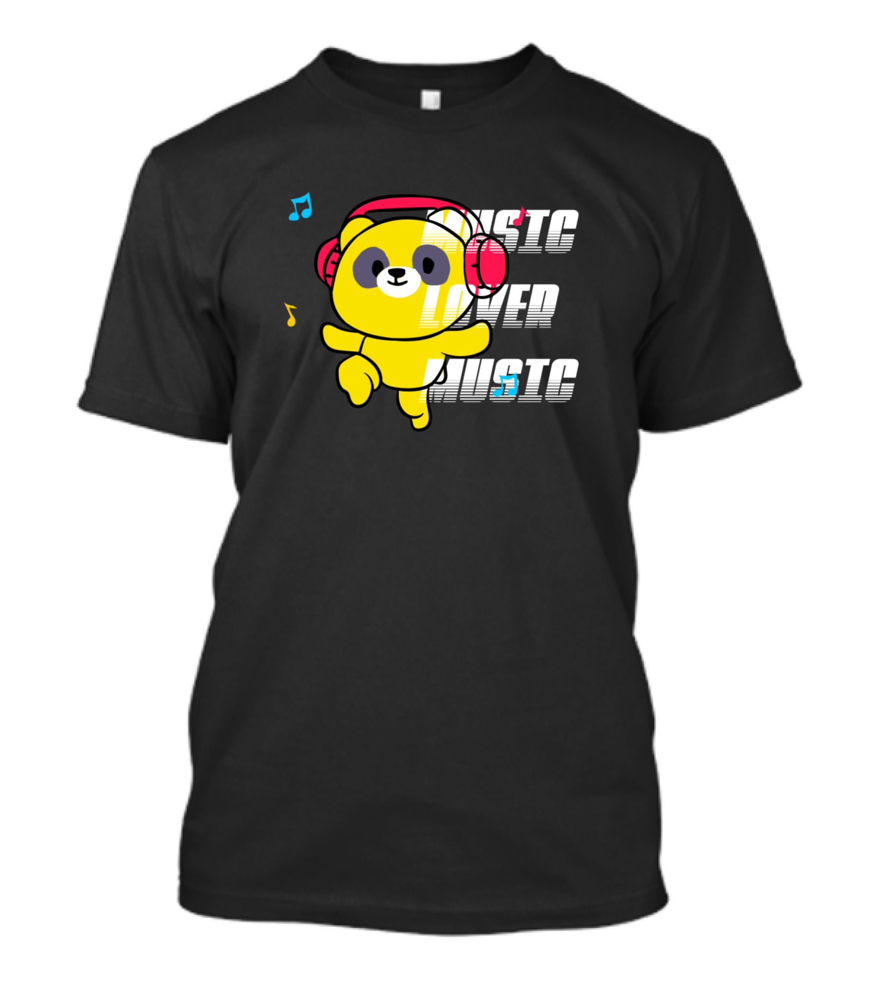Music Lover Music Bear With Headphones And Notes T-Shirt