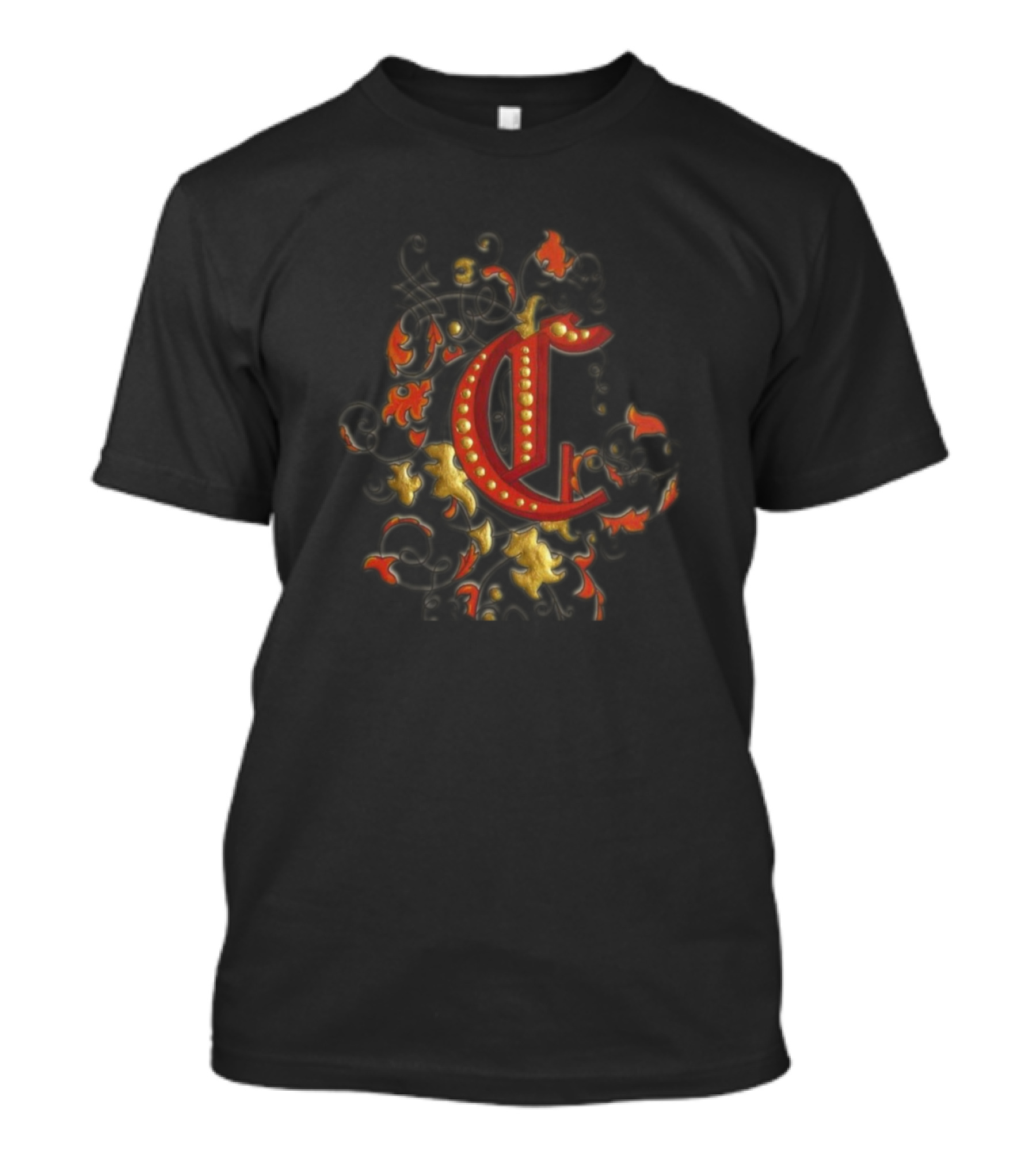 Calligraphic Floral Letter C With Scrollwork T-Shirt