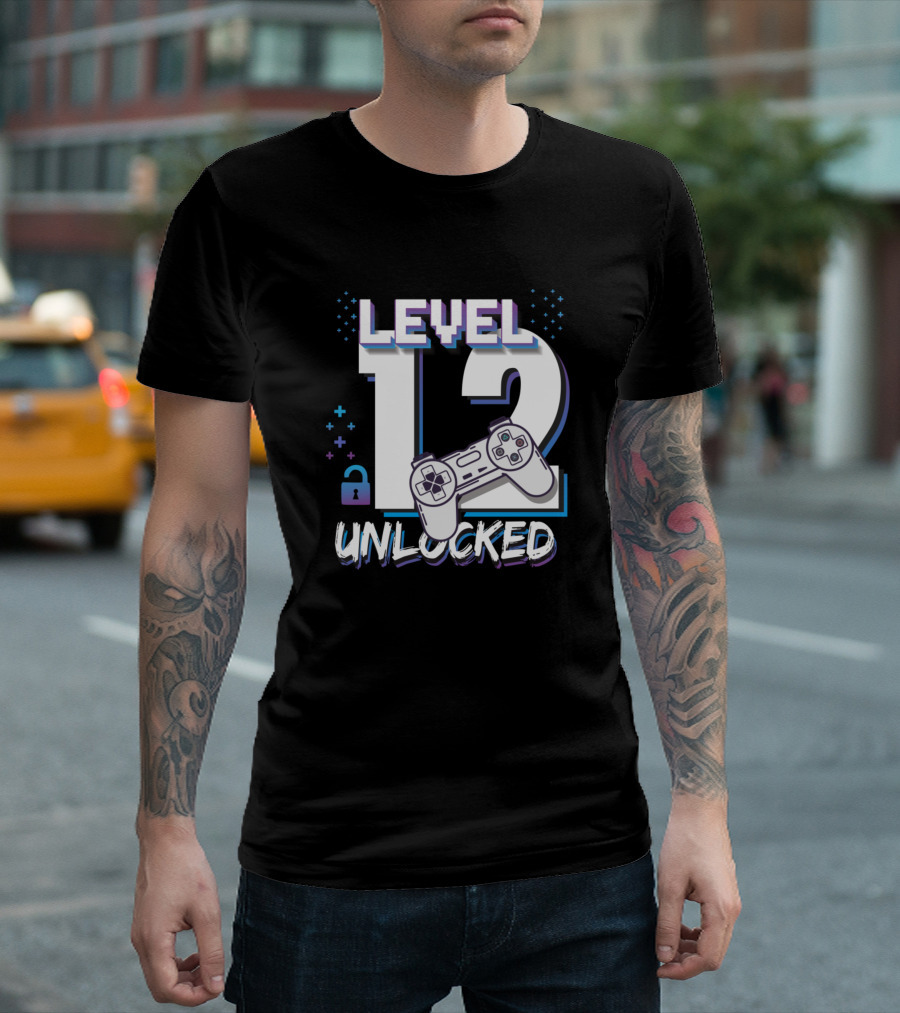 Level 12 Unlocked Birthday Funny Videos Gamers T-Shirt