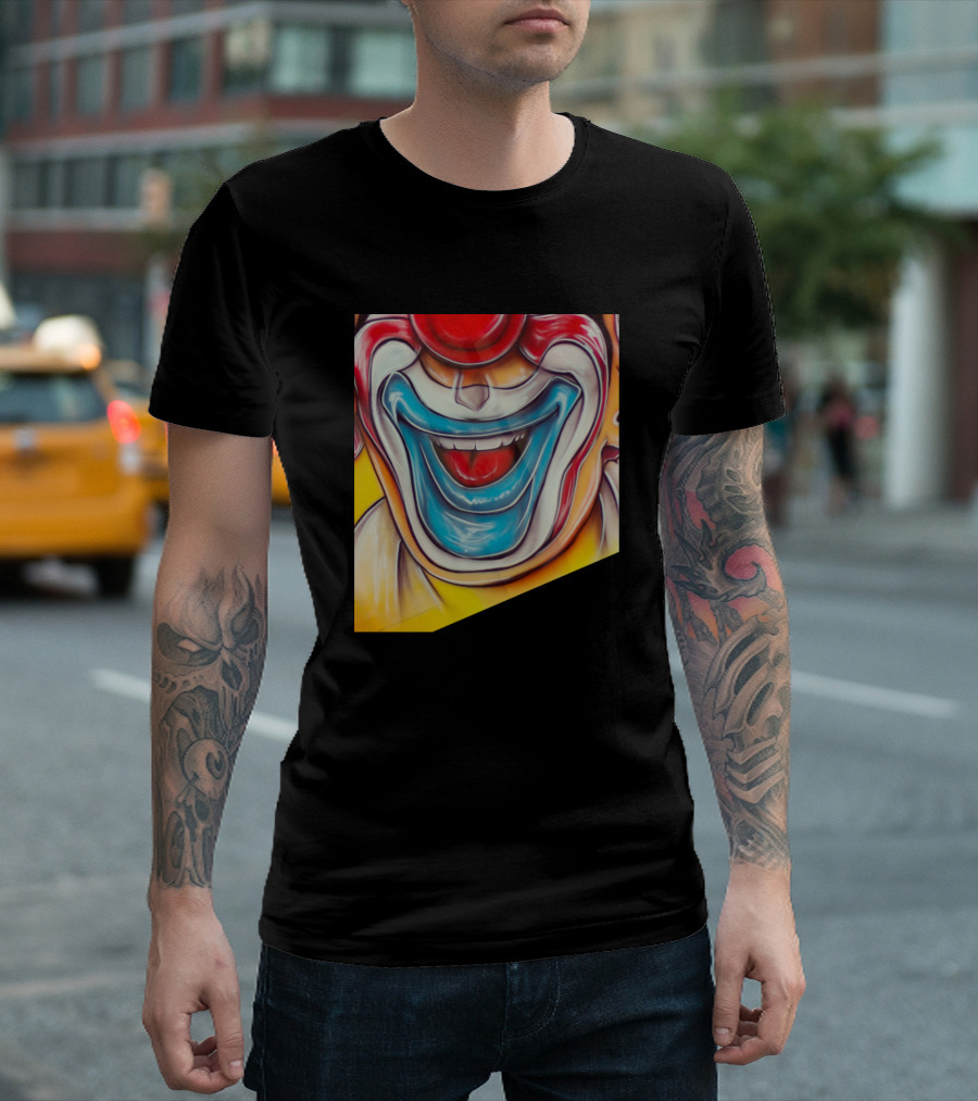 Funny Scary Clown Face Vibrant Smile T-Shirt