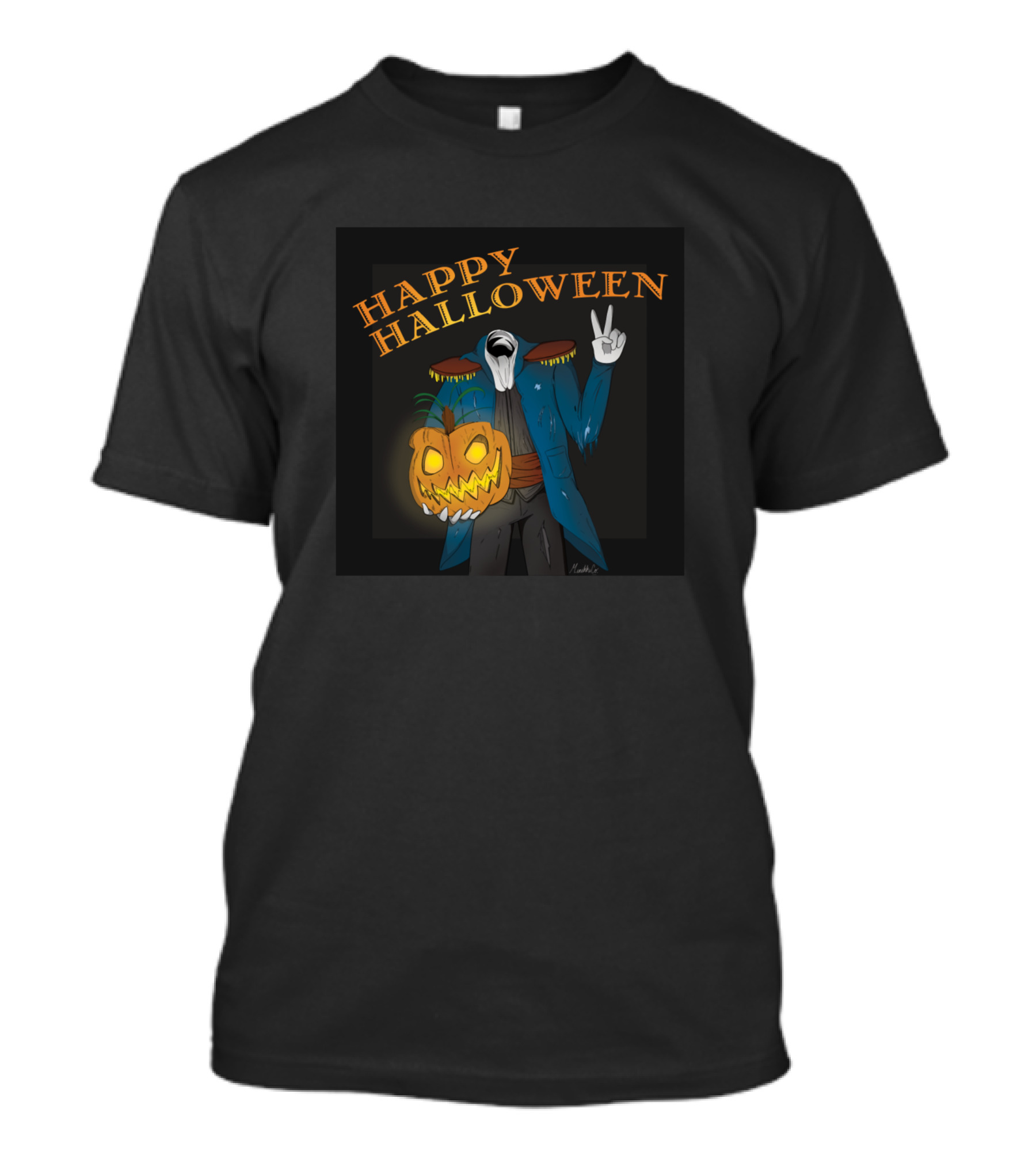Happy Halloween Pumpkin Headless Horseman Peace T-Shirt