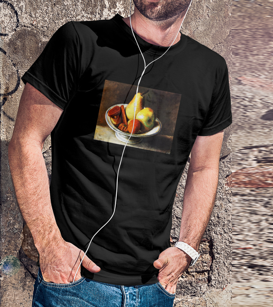 High Resolution Fruit Bowl With Fruit Pablo Picass Still Life Pear Apple Nuts T-Shirt