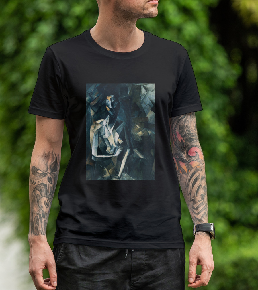 High Resolution Geometric Cubist Seated Nude Pablo Picasso T-Shirt