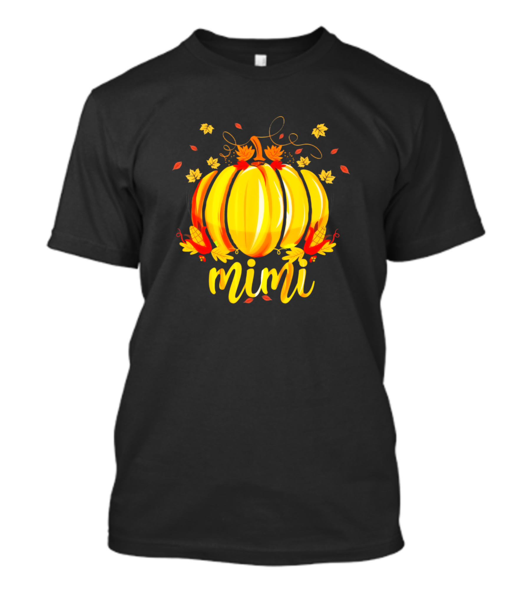 Mimi Pumpkin Fall Leaves Halloween Thanksgiving Grandma T-Shirt