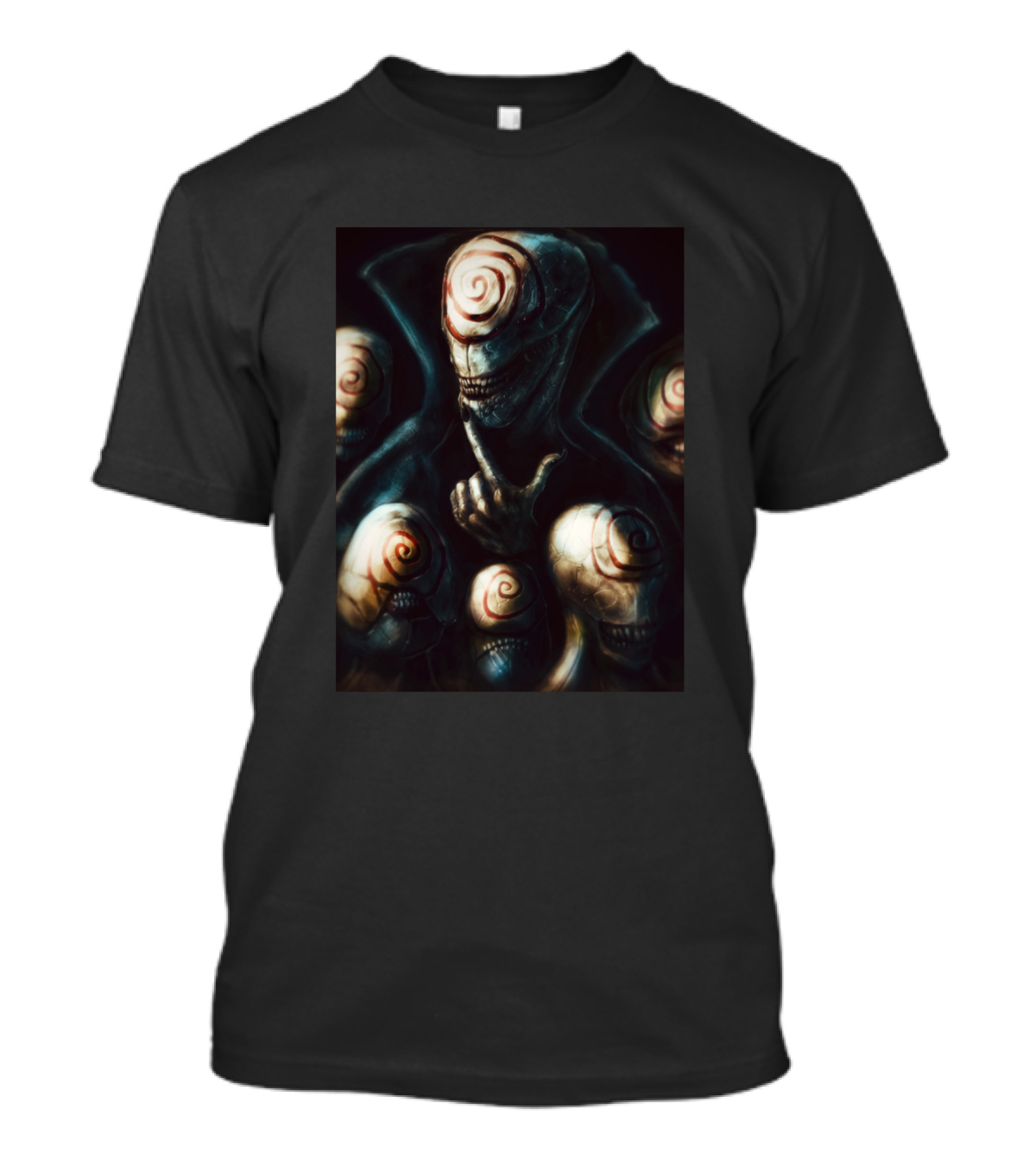 The Spiral Horror Faces Dark Fantasy T-Shirt