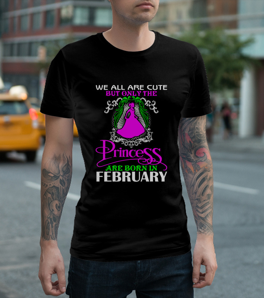 We Are All Cute But Only The Princess Are Born In February T-Shirt