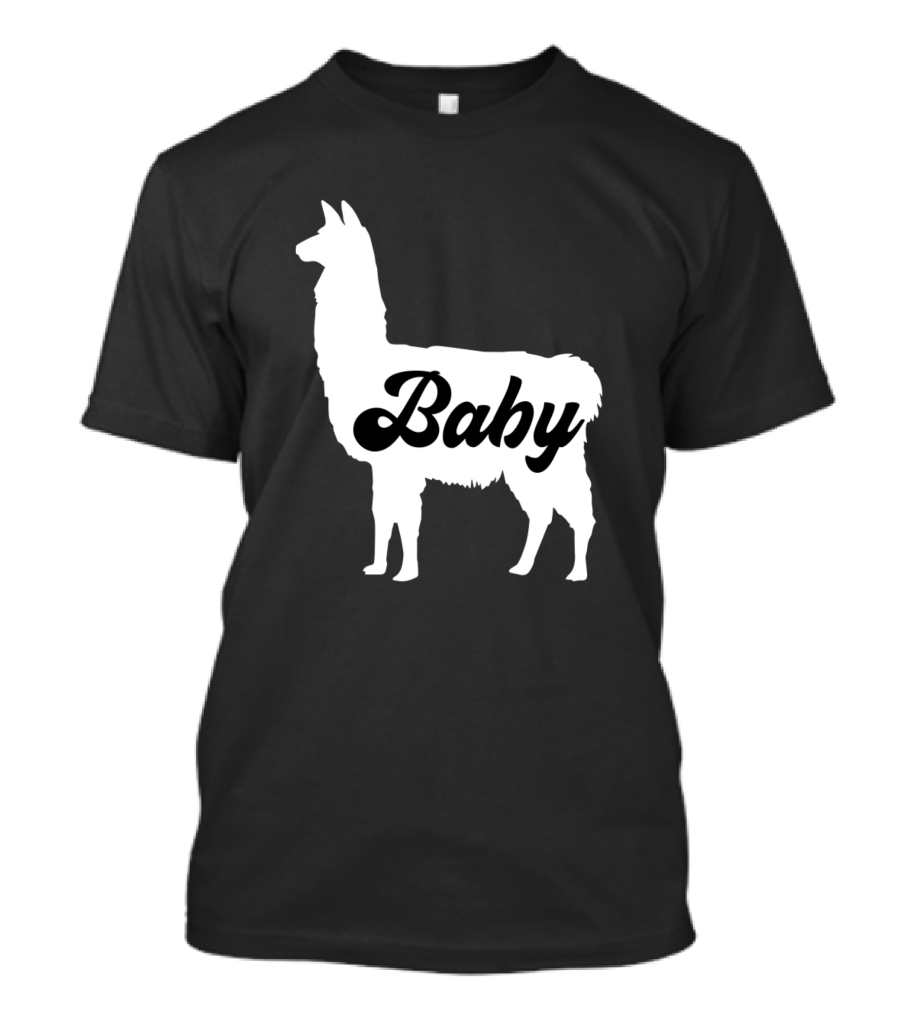 Baby Llama Silhouette R Family Love T-Shirt