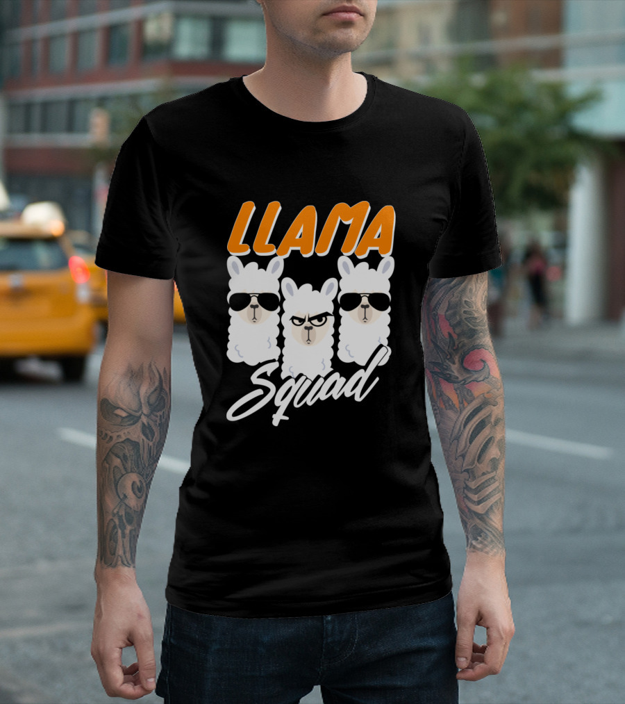Llama Squad 80S Style Cute Retro Llamas With Sunglasses T-Shirt