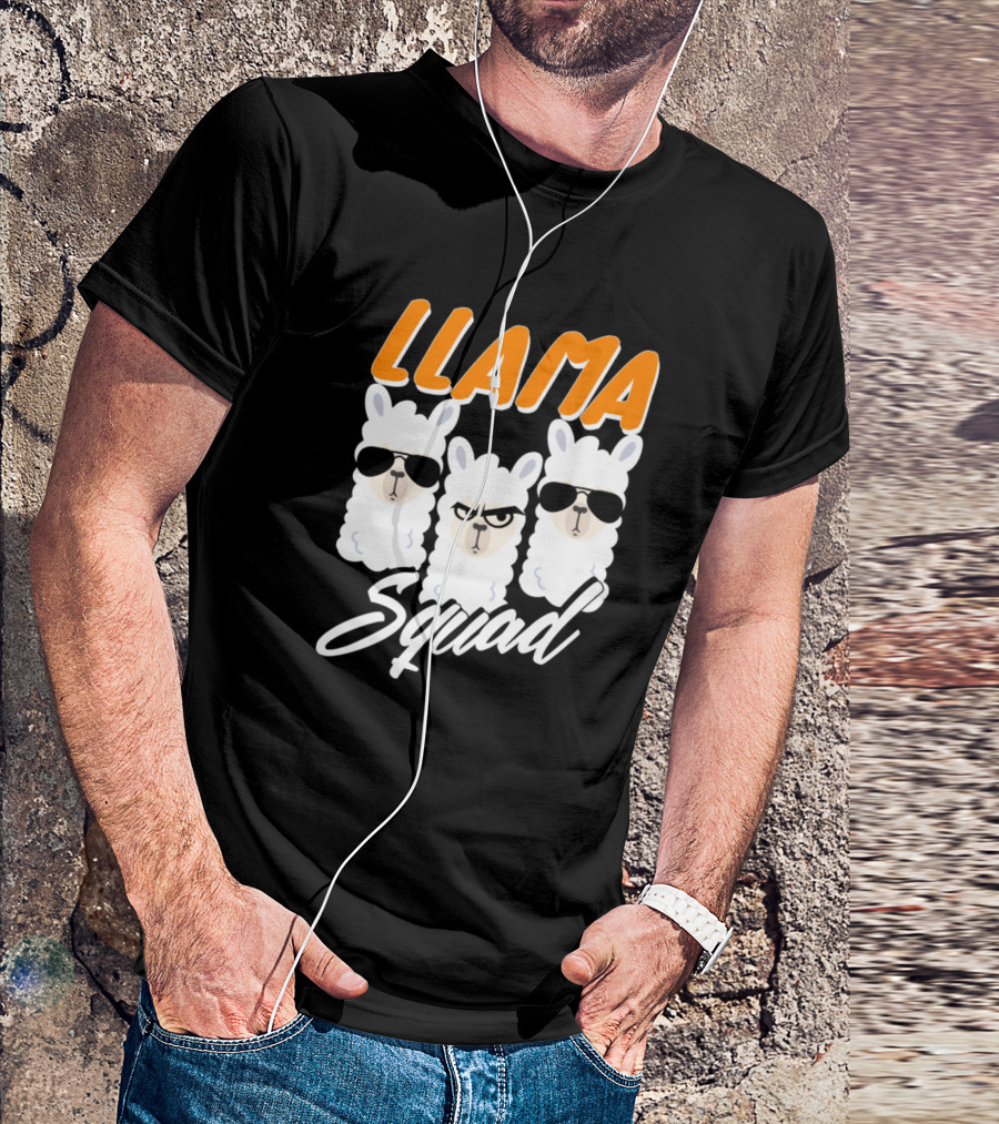 Llama Squad 80S Style Cute Retro Llamas With Sunglasses T-Shirt