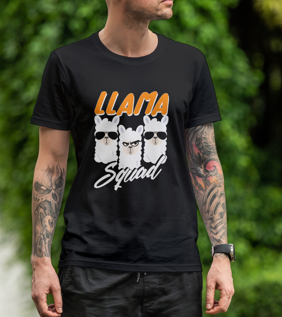 Llama Squad 80S Style Cute Retro Llamas With Sunglasses T-Shirt
