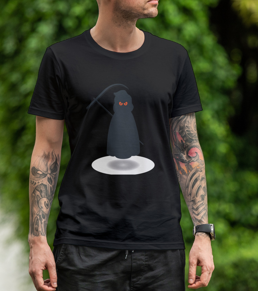 Halloween Ghost Scythe Phantom With Red Eyes T-Shirt