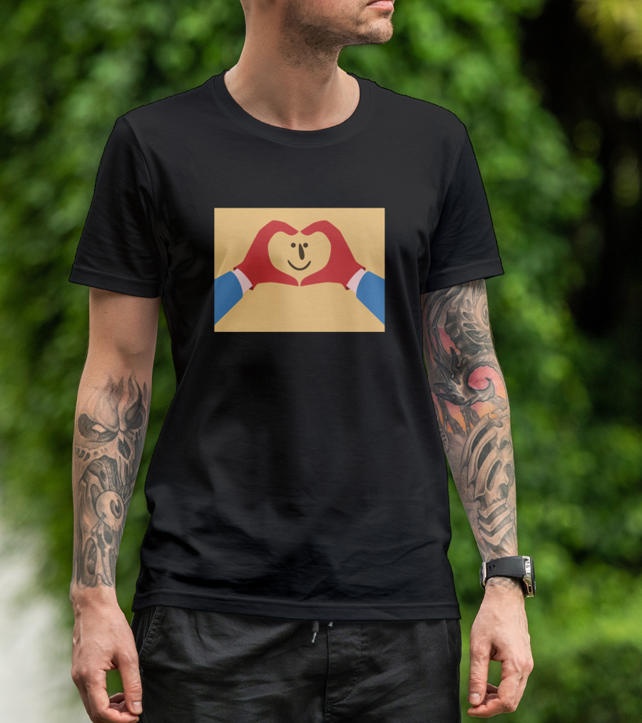 Happiness In My Heart Smiley Face Hand Heart Gesture T-Shirt