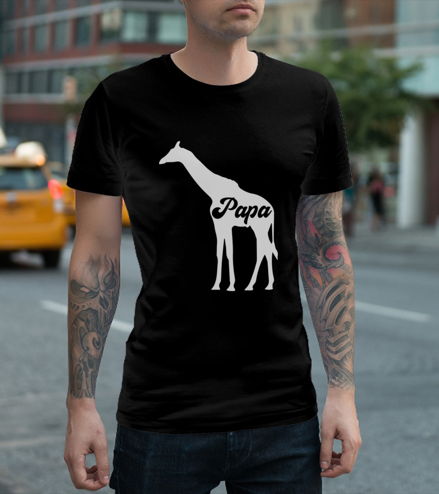 Papa Giraffe Love R Family T-Shirt