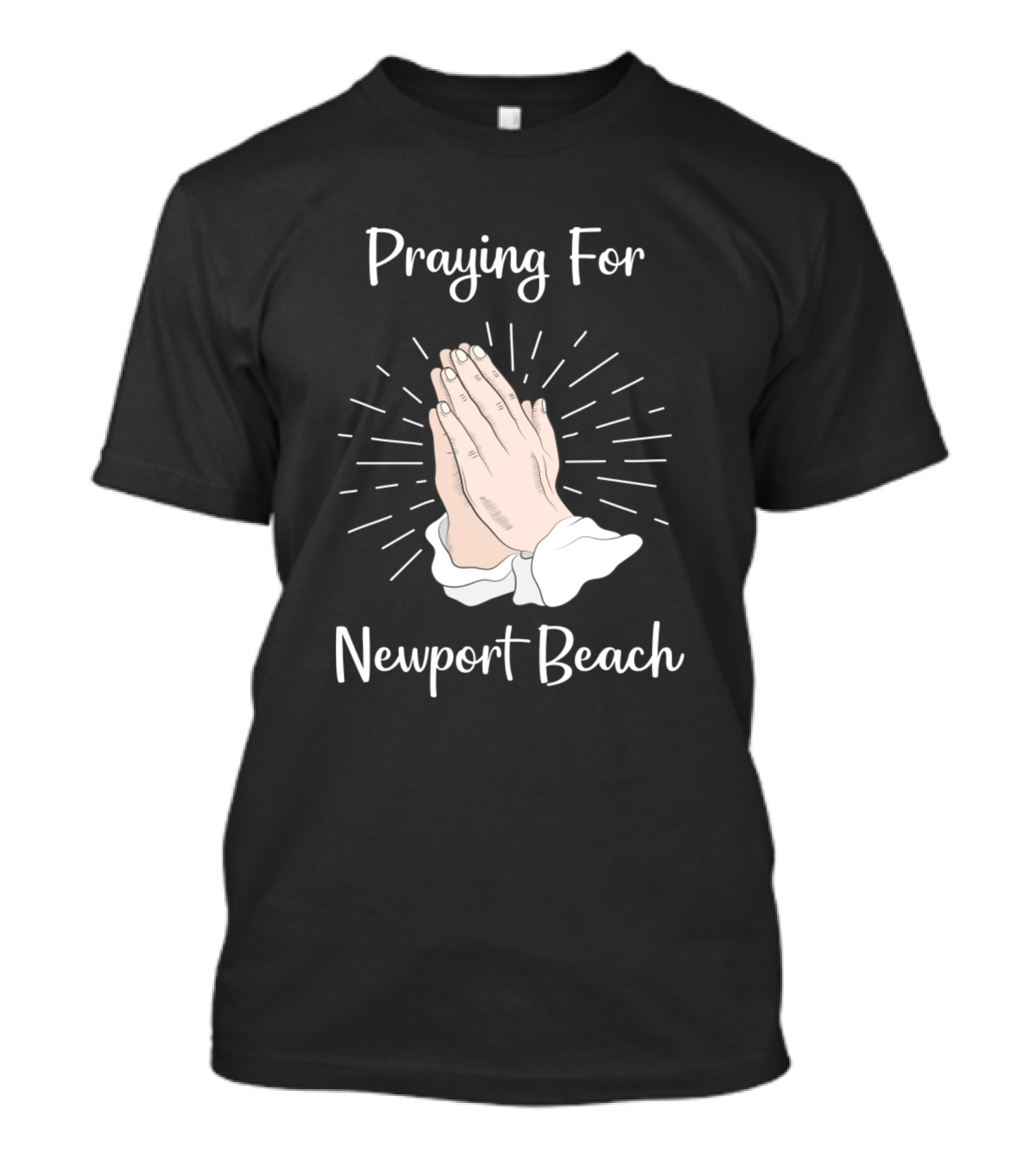 Praying Hands Illustration For Newport Beach Enthusiasts T-Shirt