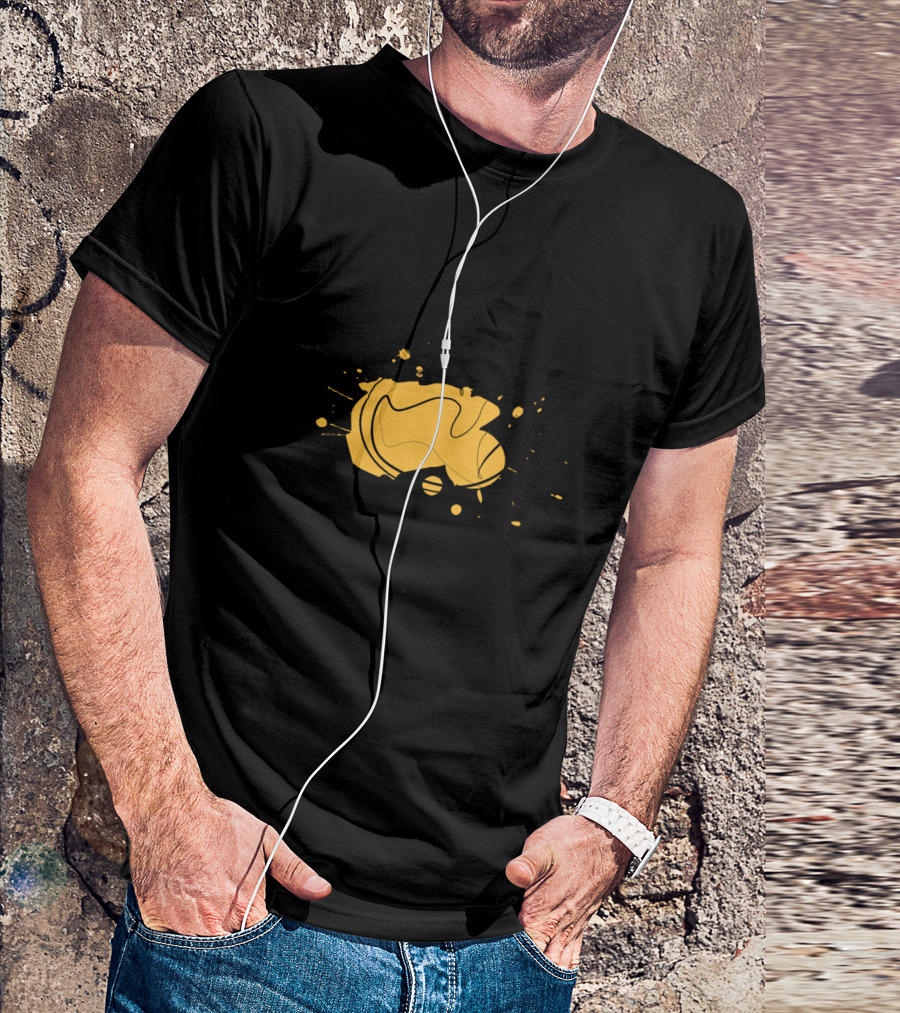 Rubber Duck One Line Drawing Yellow Splash T-Shirt