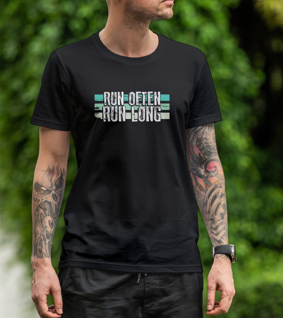 Run Often Run Long Vintage Runner Vintage Running Stripes T-Shirt