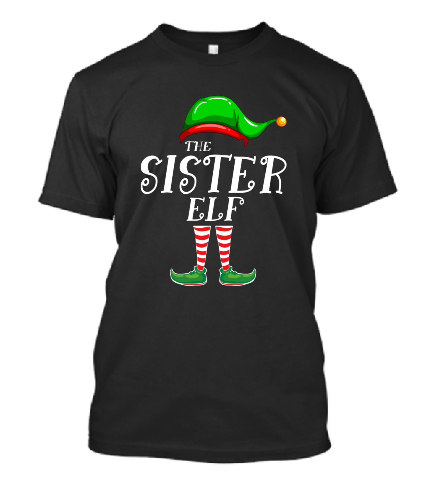 The Sister Elf Matching Family Group Festive Christmas T-Shirt