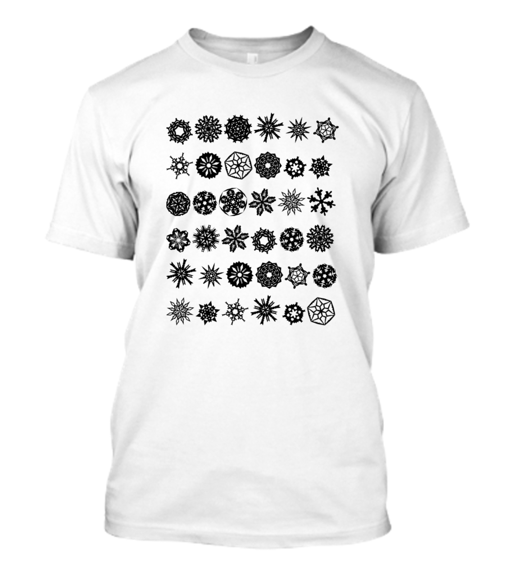 Beautiful Christmas Snowflakes Pattern Variety T-Shirt