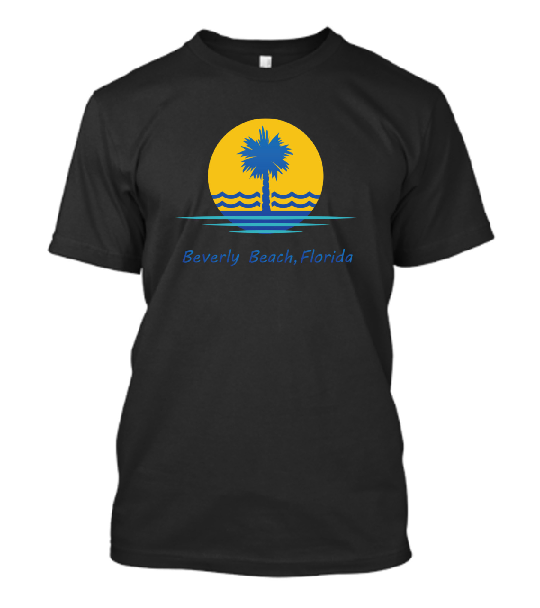 Beverly Beach Florida Palm Tree Sunrise Ocean Waves T-Shirt