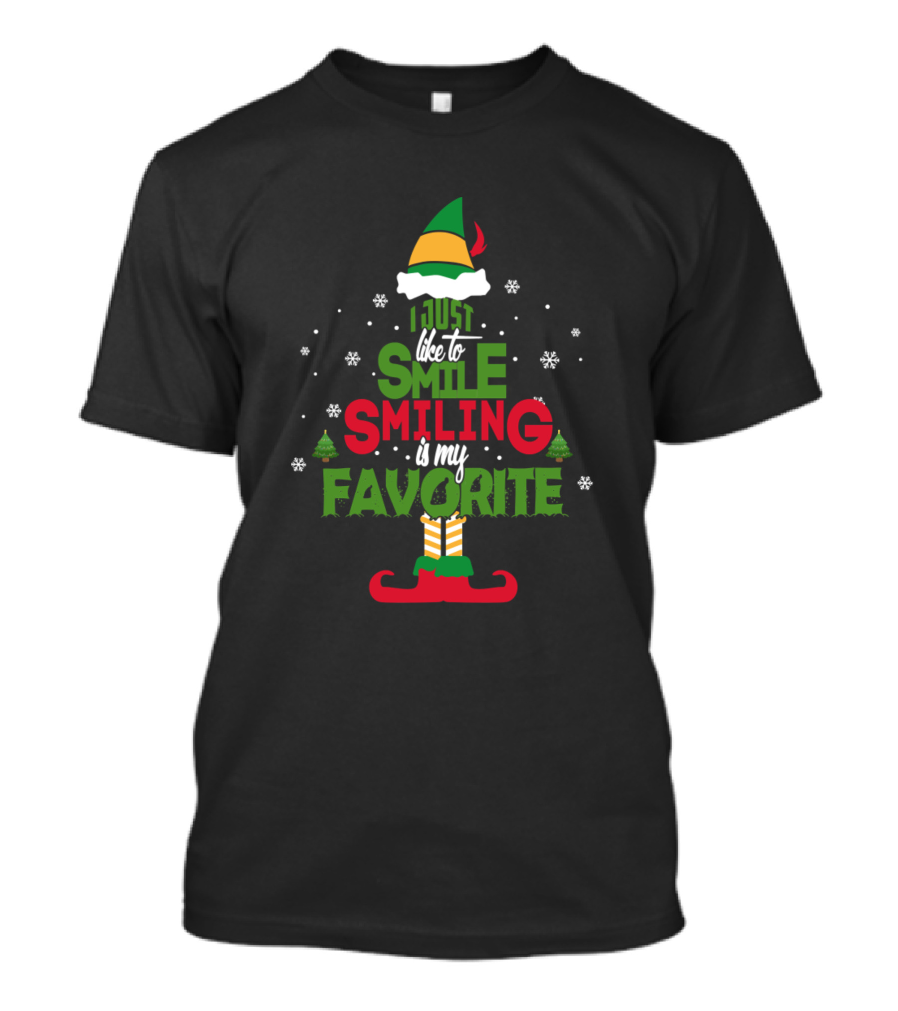 Christmas Elf I Just Like To Smile Smiling Is My Favorite T-Shirt