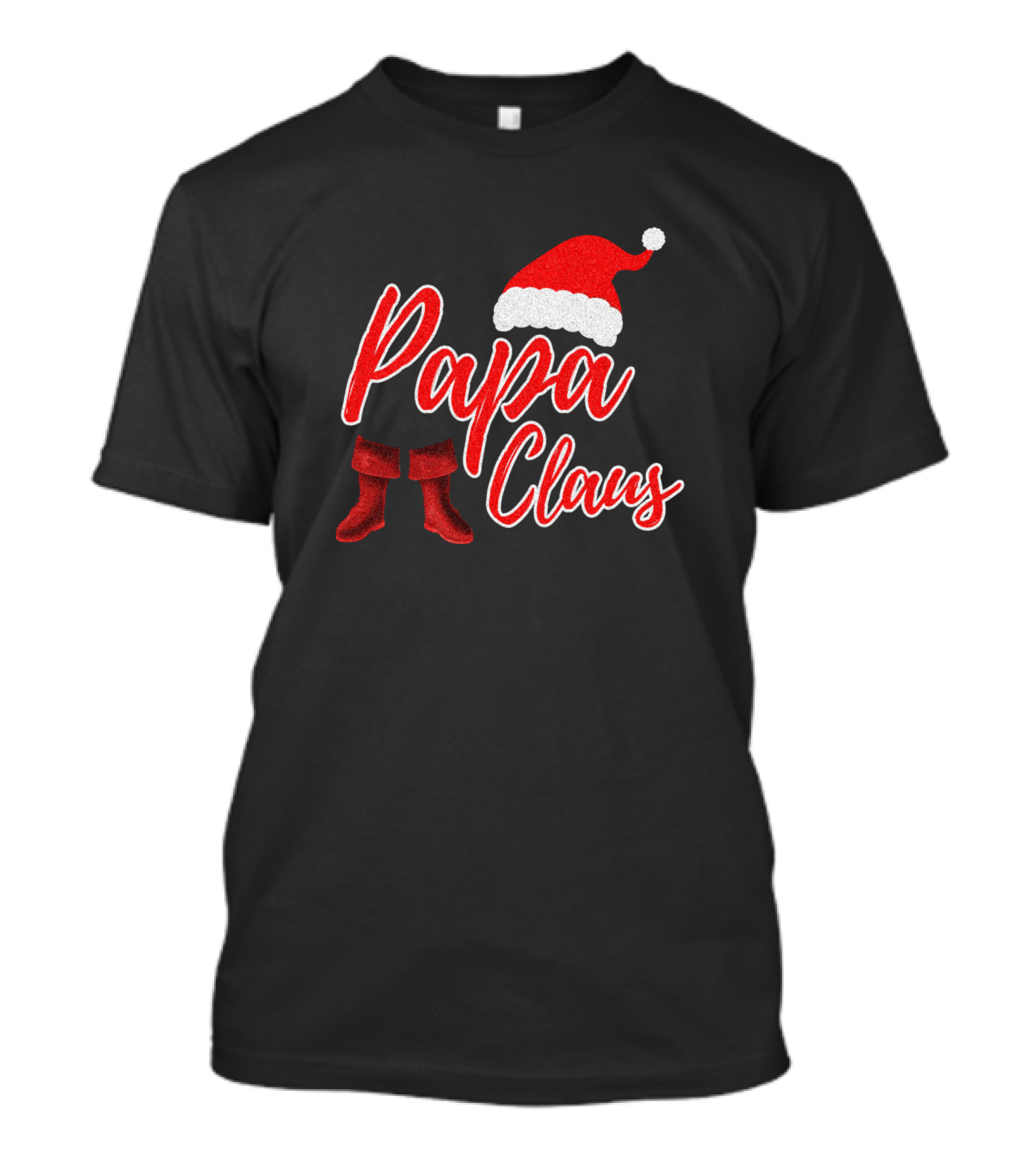 Papa Claus Santa Hat And Boots Christmas T-Shirt