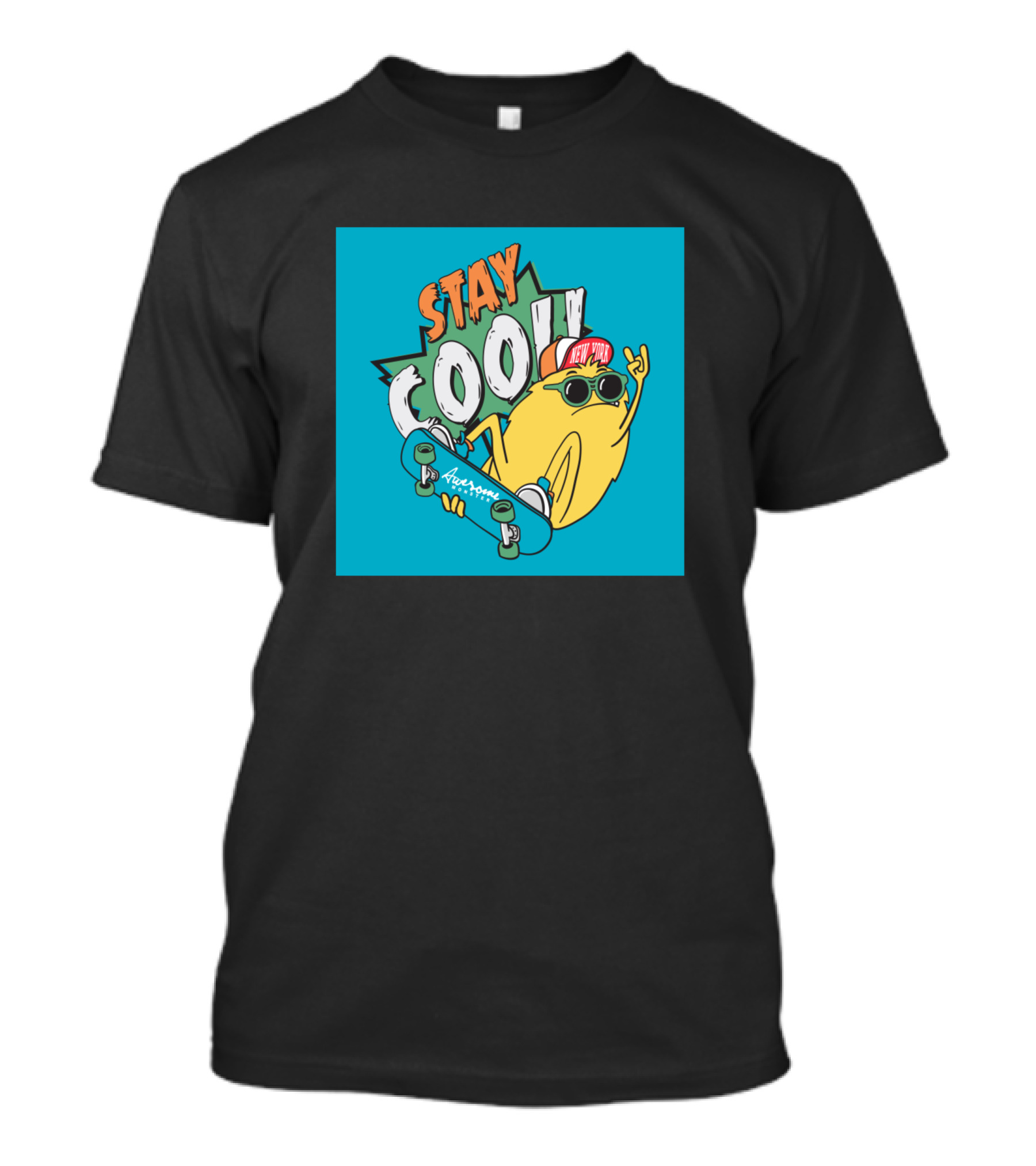 Stay Cool Monster Skateboarding Adventure T-Shirt