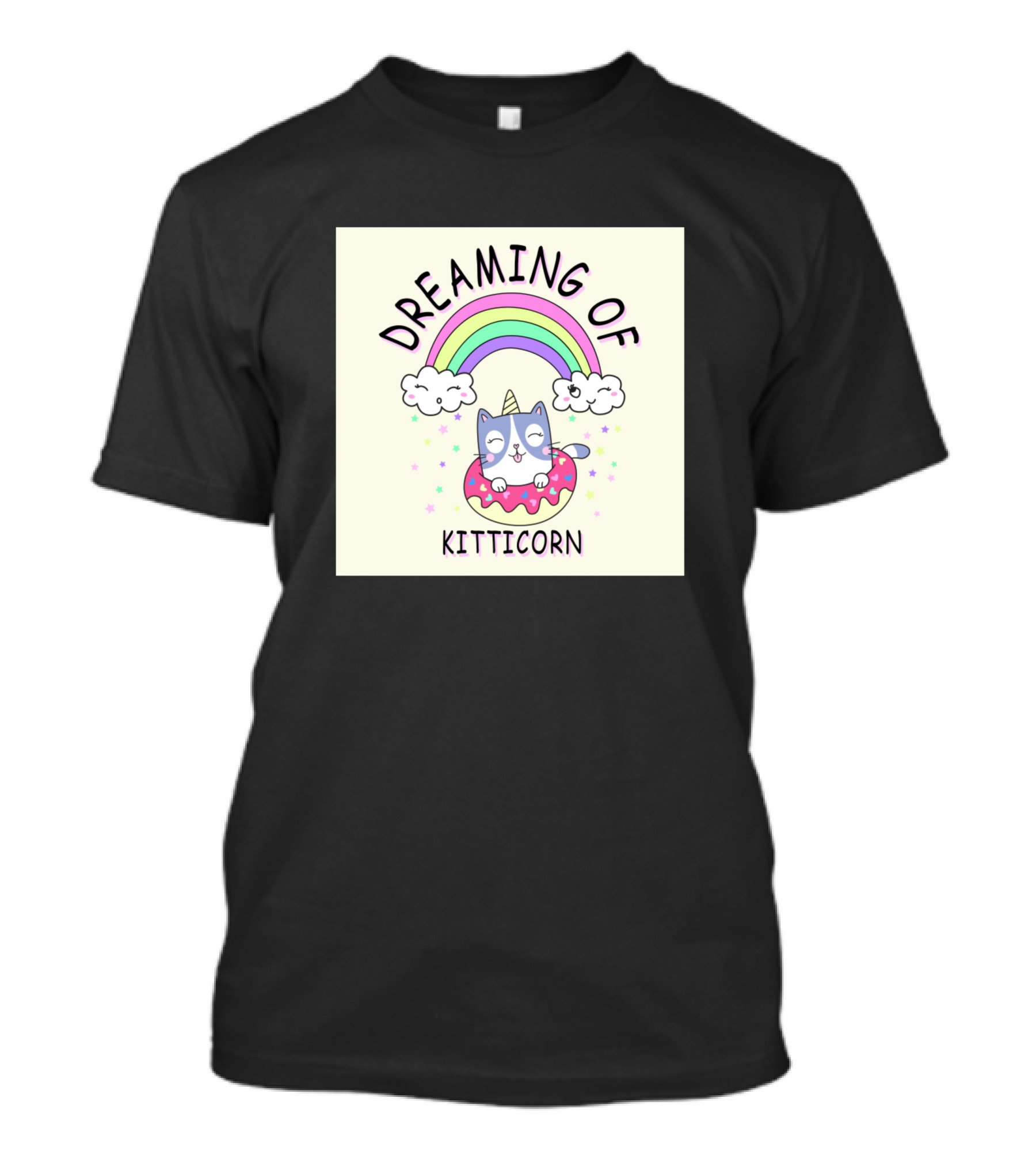Dreaming Of Kitticorn Cute Cat With Rainbow And Unicorn Horn T-Shirt