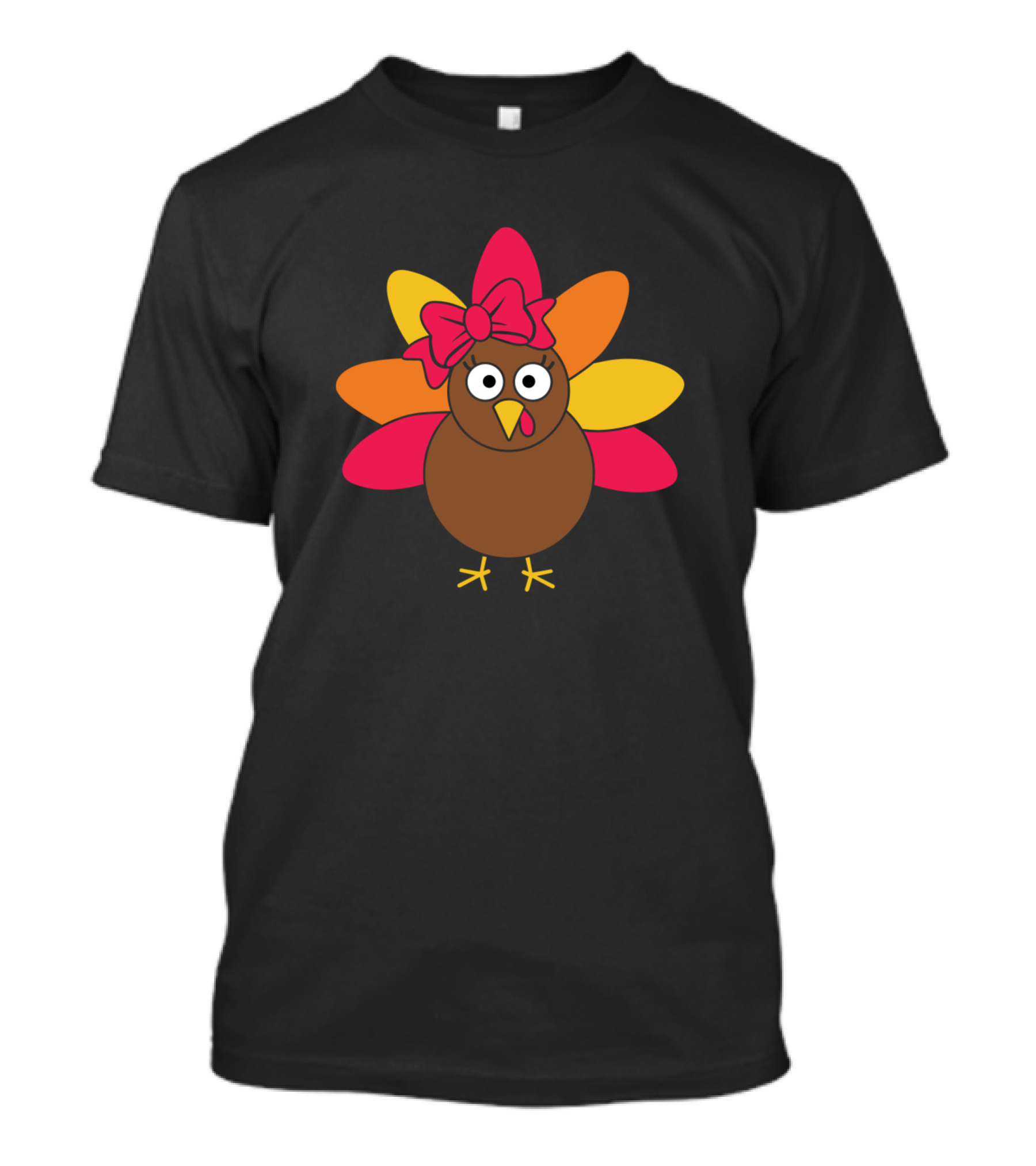 Cute Turkey With Bow Thanksgiving For Teen Girl T-Shirt