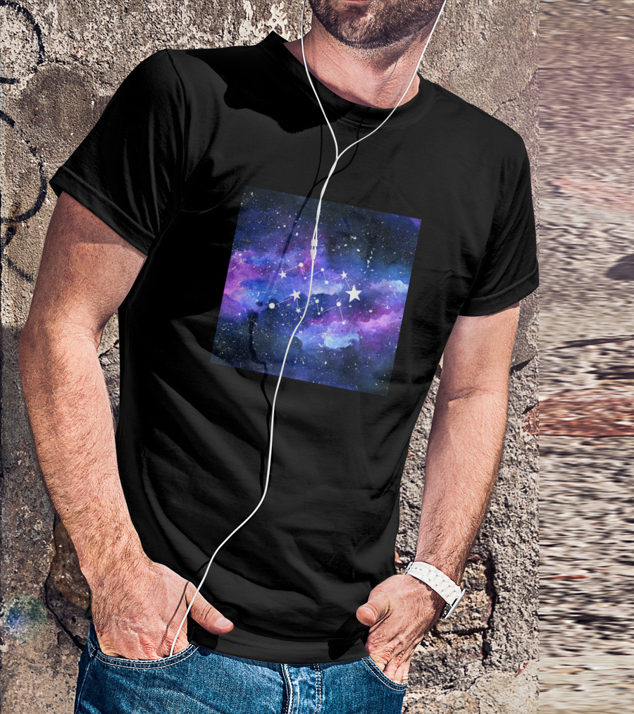 Aquarius Constellation In Vibrant Galaxy Starry Skies T-Shirt