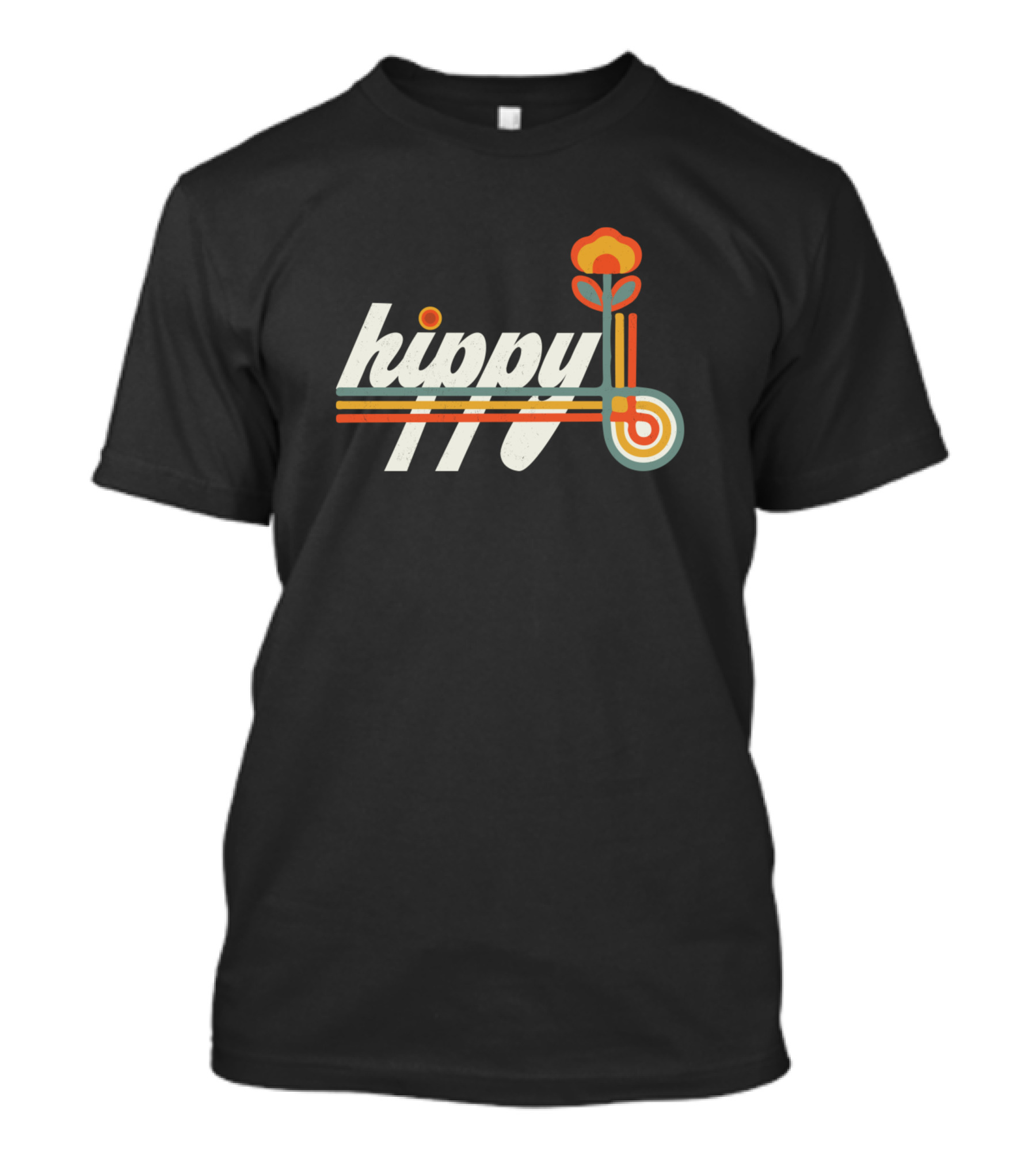 Hippie Flower Retro Stripes Vintage Hippy Blossom T-Shirt