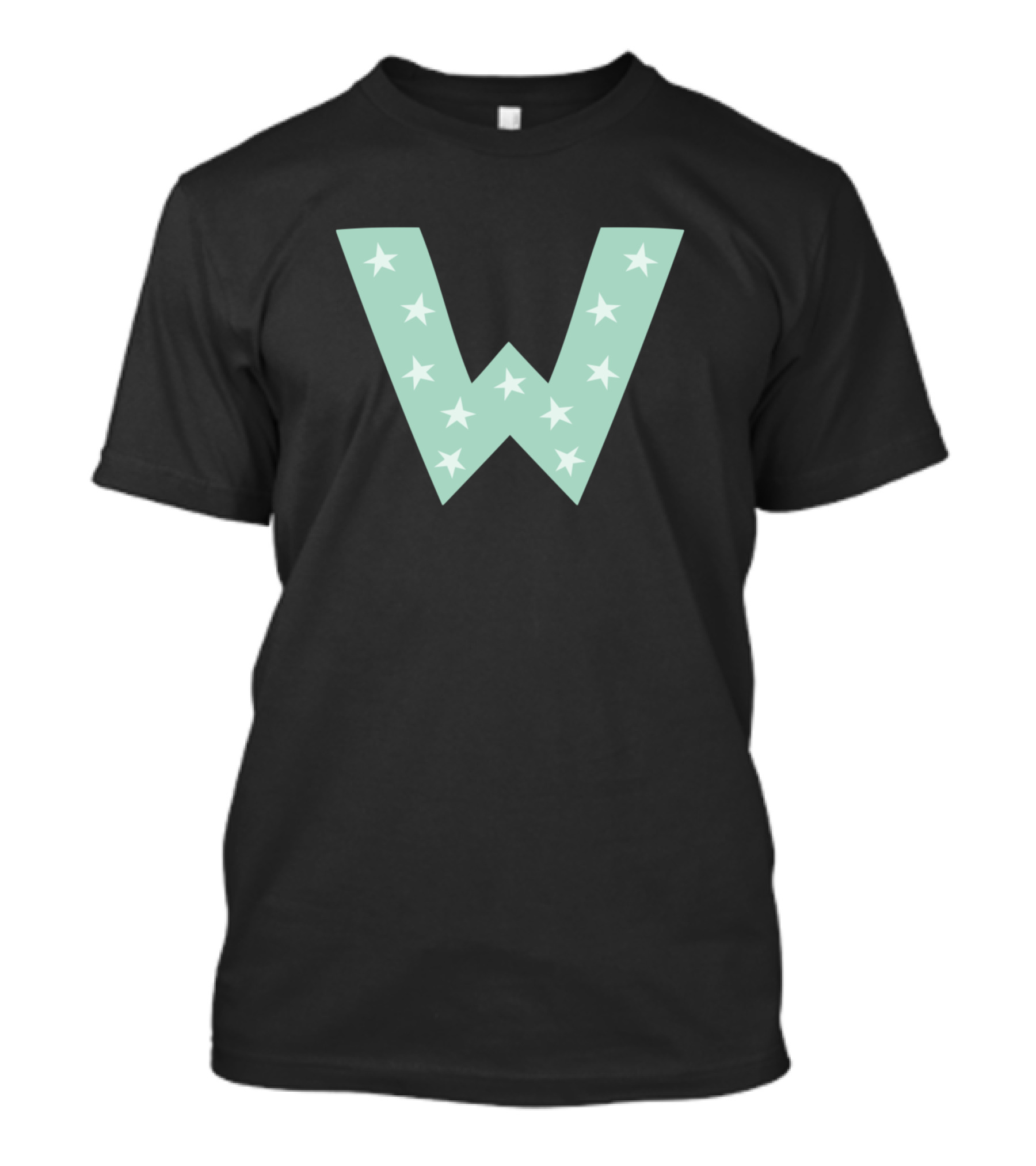 W Alphabet Star Pattern Forest T-Shirt