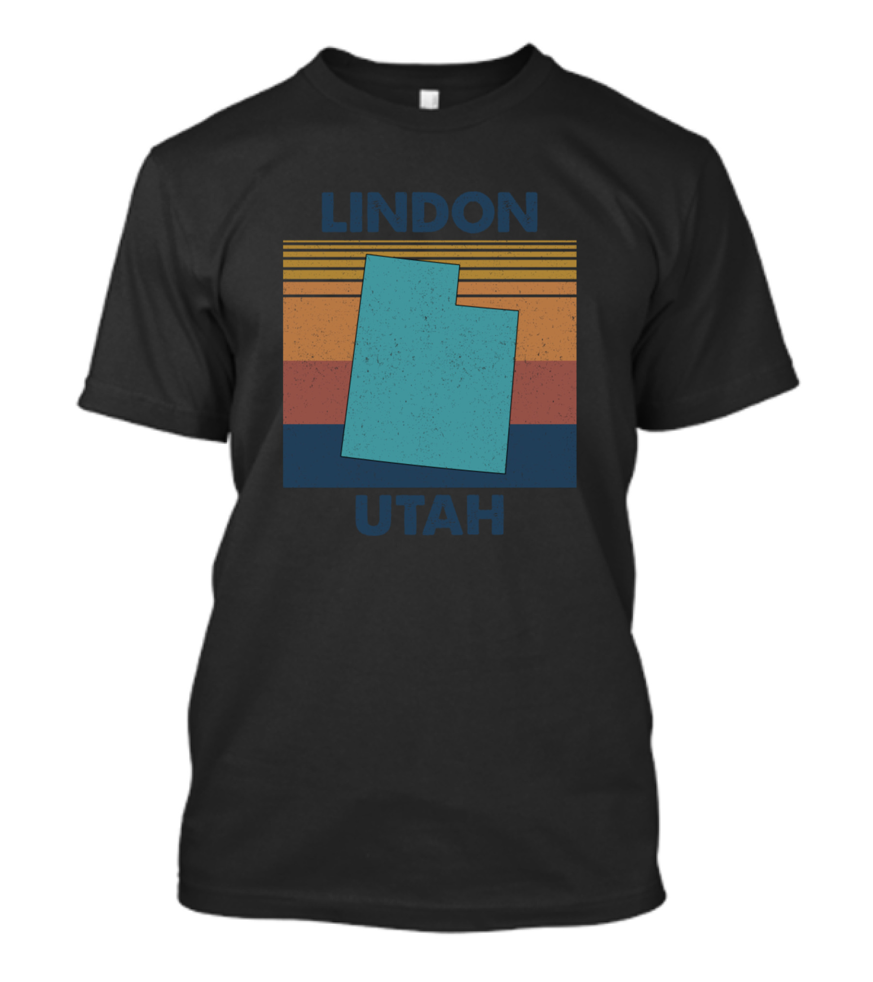 Lindon Utah Retro Stripes Vintage Map T-Shirt