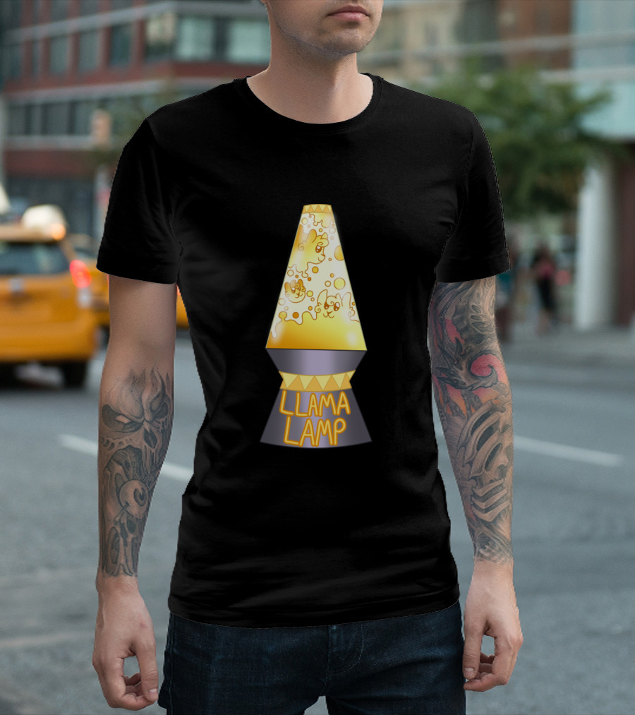 Llama Lamp Lava Blob Light Yellow T-Shirt