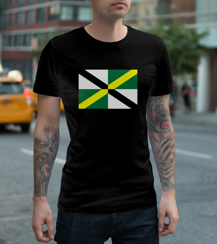 Monterey City California Green White Black Yellow Flag T-Shirt