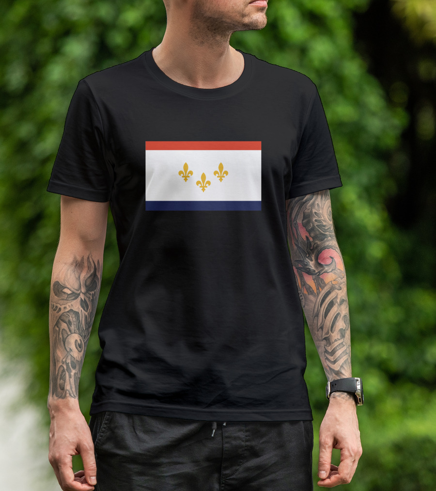 New Orleans City Flag Fleur-de-Lis Symbol T-Shirt