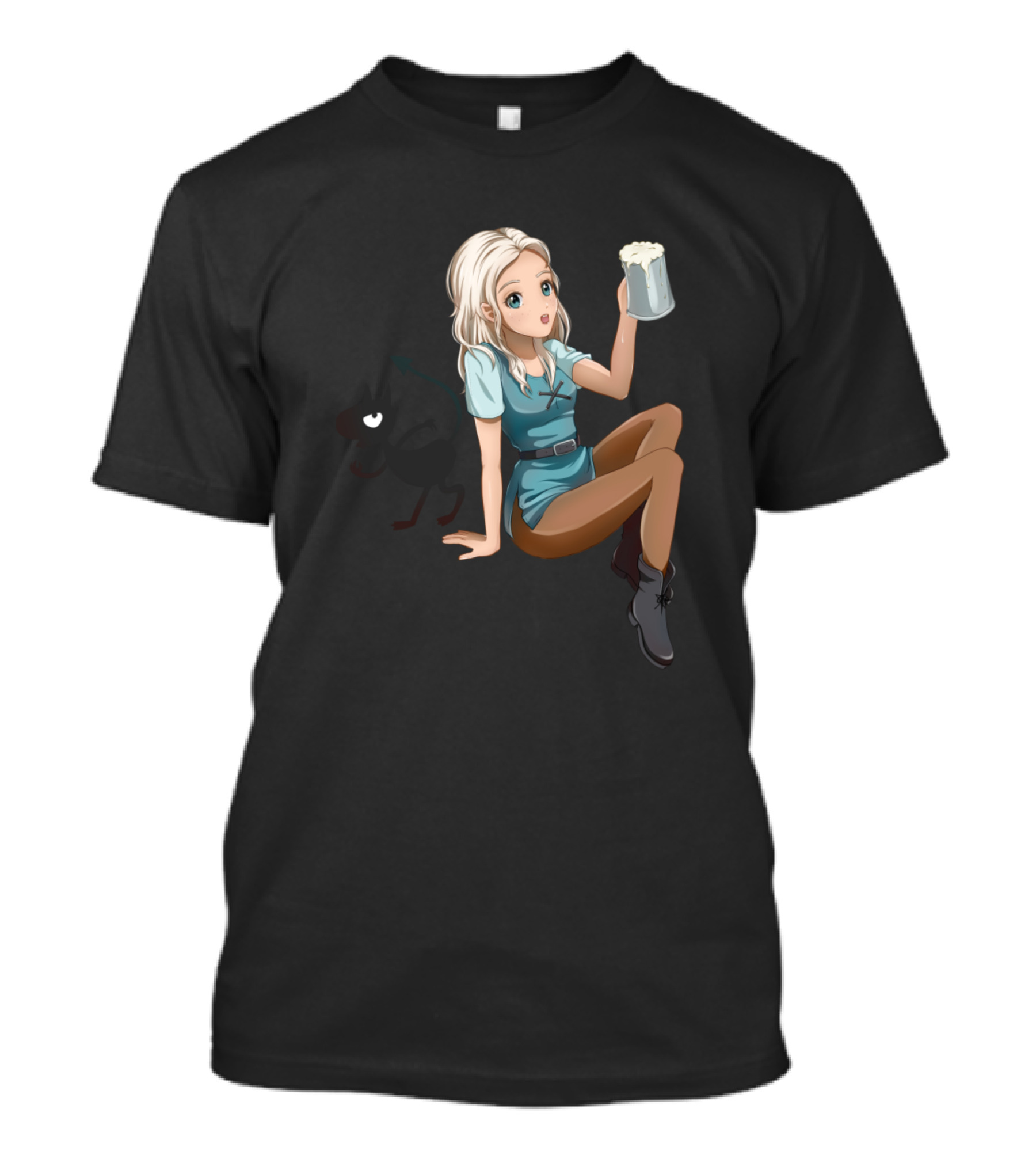 Princess Tiabeanie Disenchantment Anime Style Sitting With Mug T-Shirt