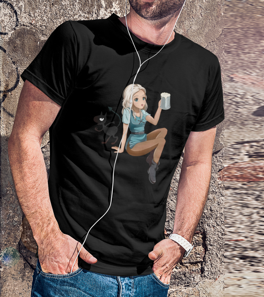 Princess Tiabeanie Disenchantment Anime Style Sitting With Mug T-Shirt
