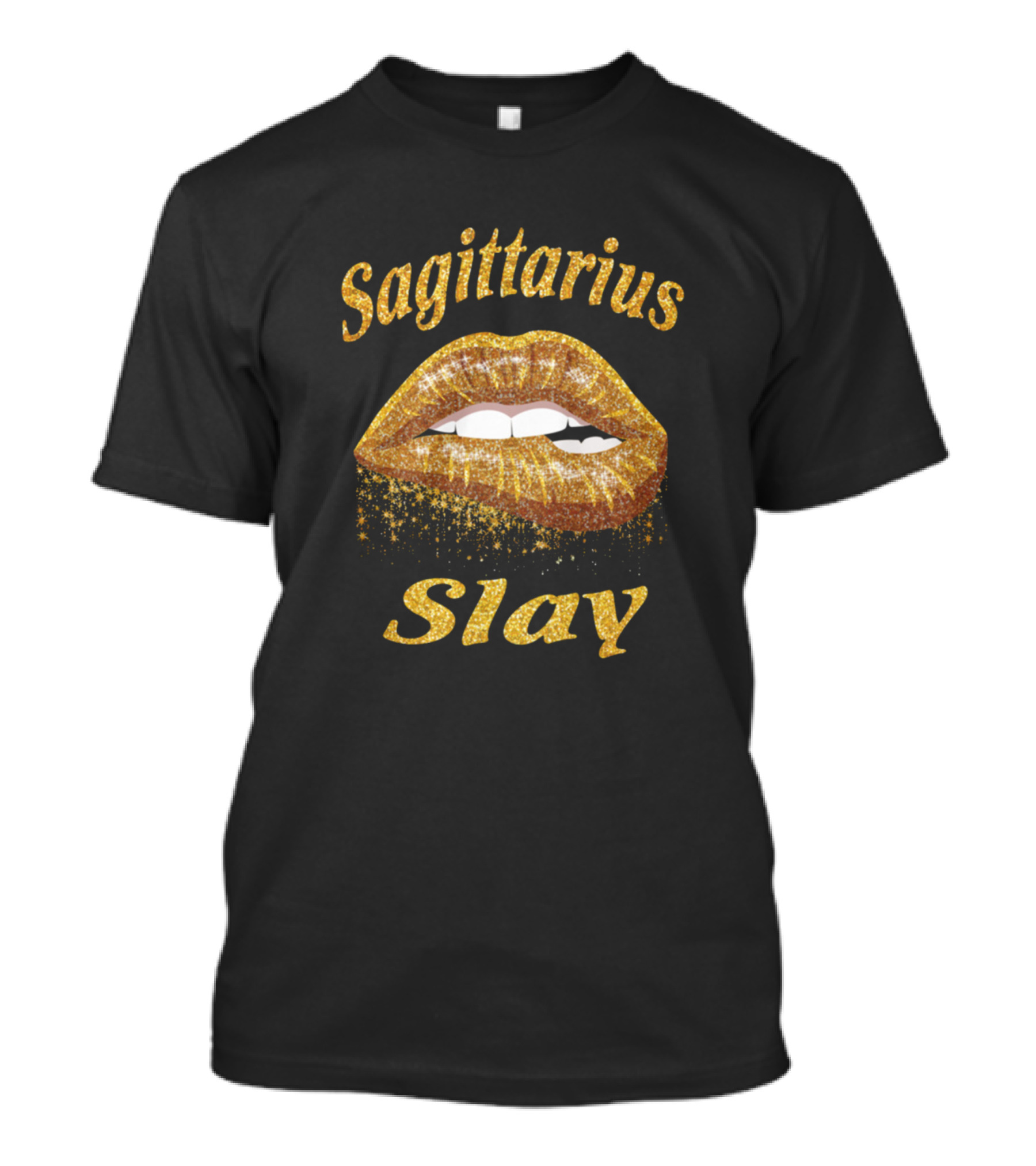 Sagittarius Slay Glitter Gold Lips T-Shirt