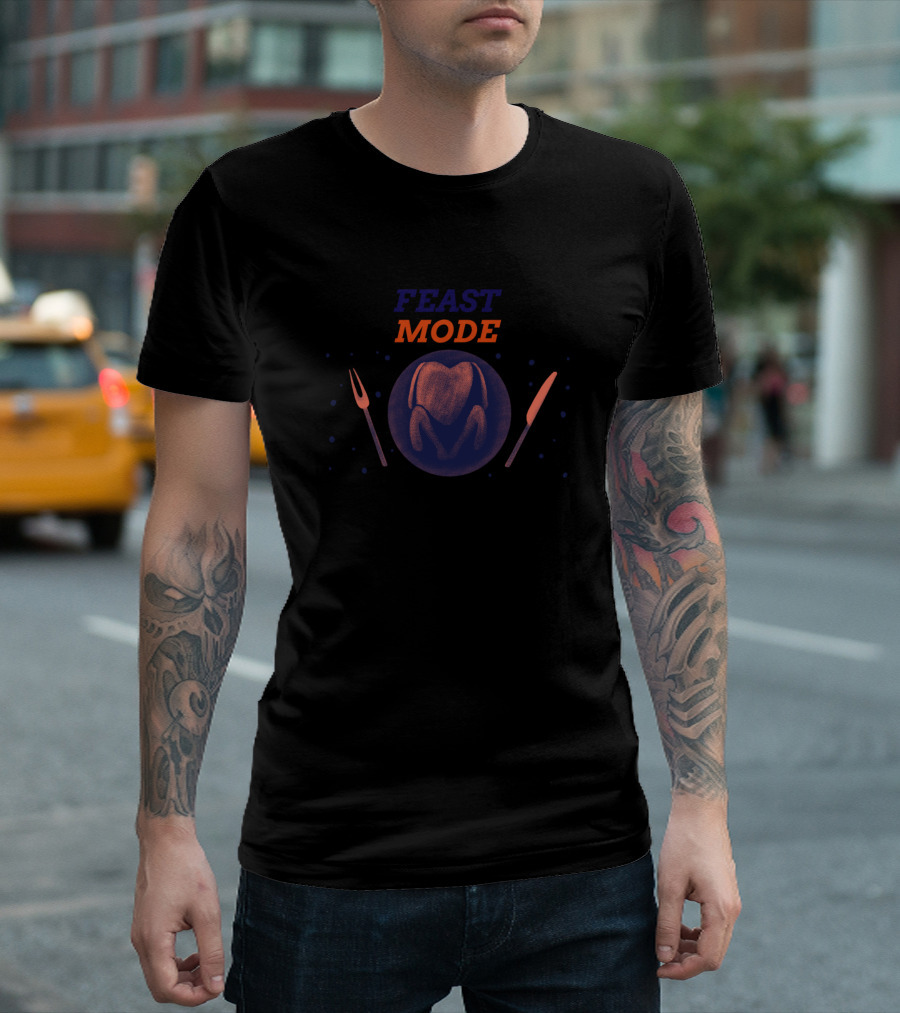 Feast Mode Thanksgiving Turkey And Cutlery T-Shirt