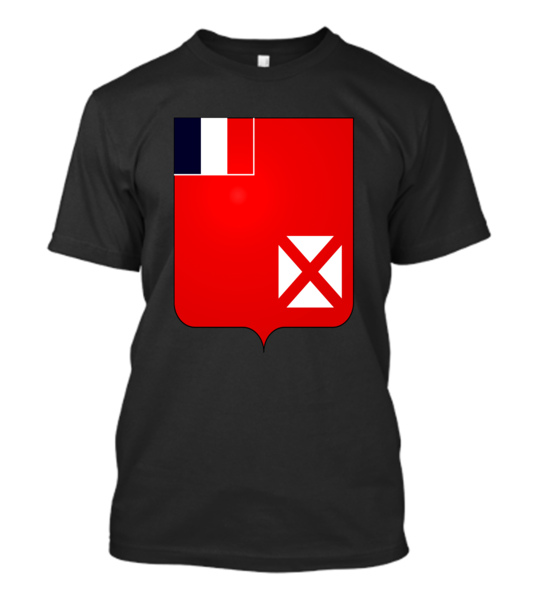 Wallis And Futuna Flag Coat Of Arms Symbol France Emblem T-Shirt