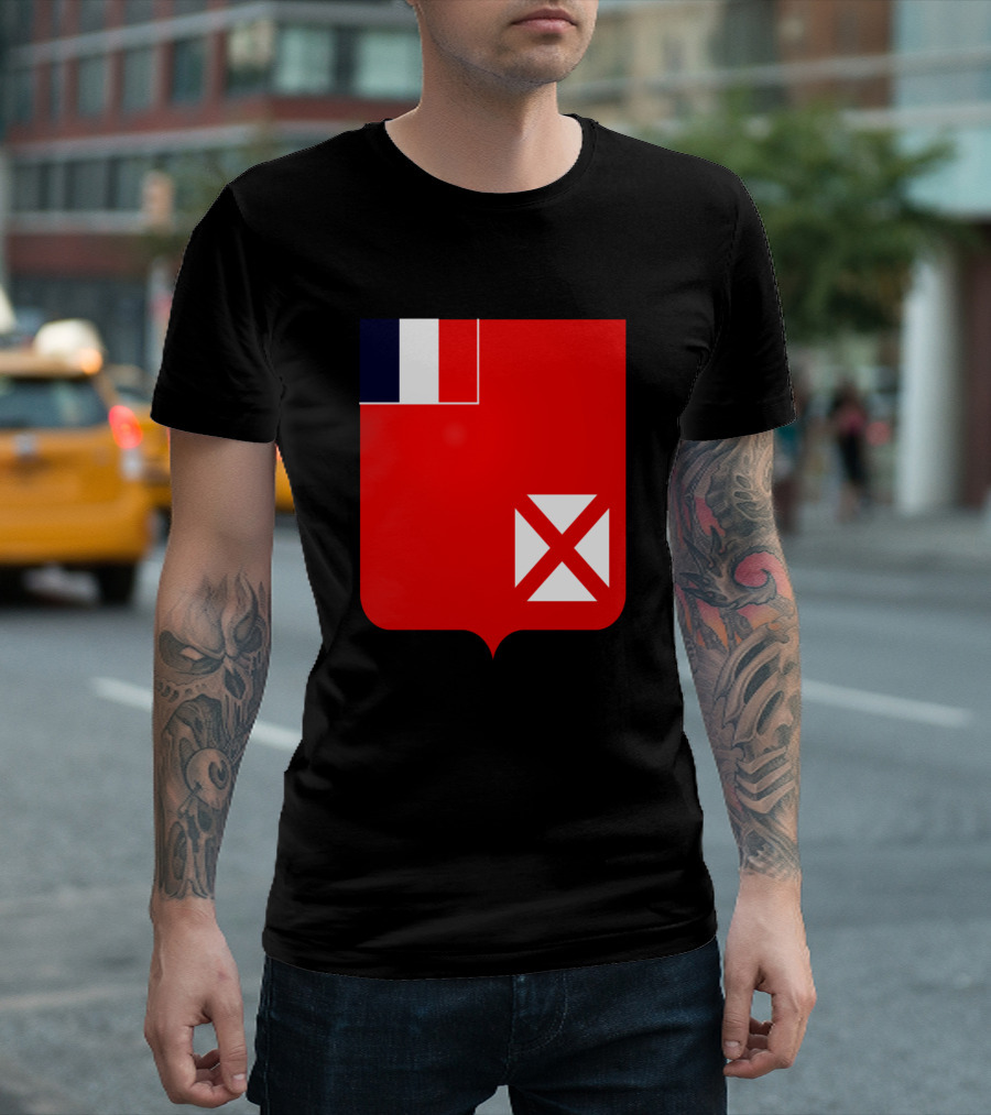 Wallis And Futuna Flag Coat Of Arms Symbol France Emblem T-Shirt