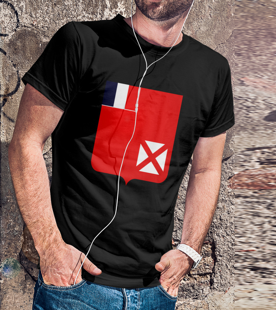 Wallis And Futuna Flag Coat Of Arms Symbol France Emblem T-Shirt