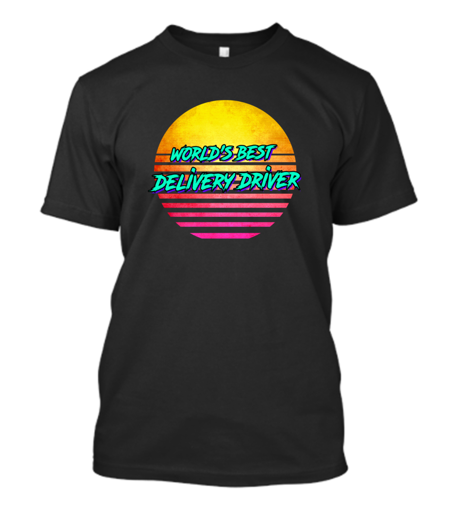 World's Best Delivery Driver Retro Sunset T-Shirt