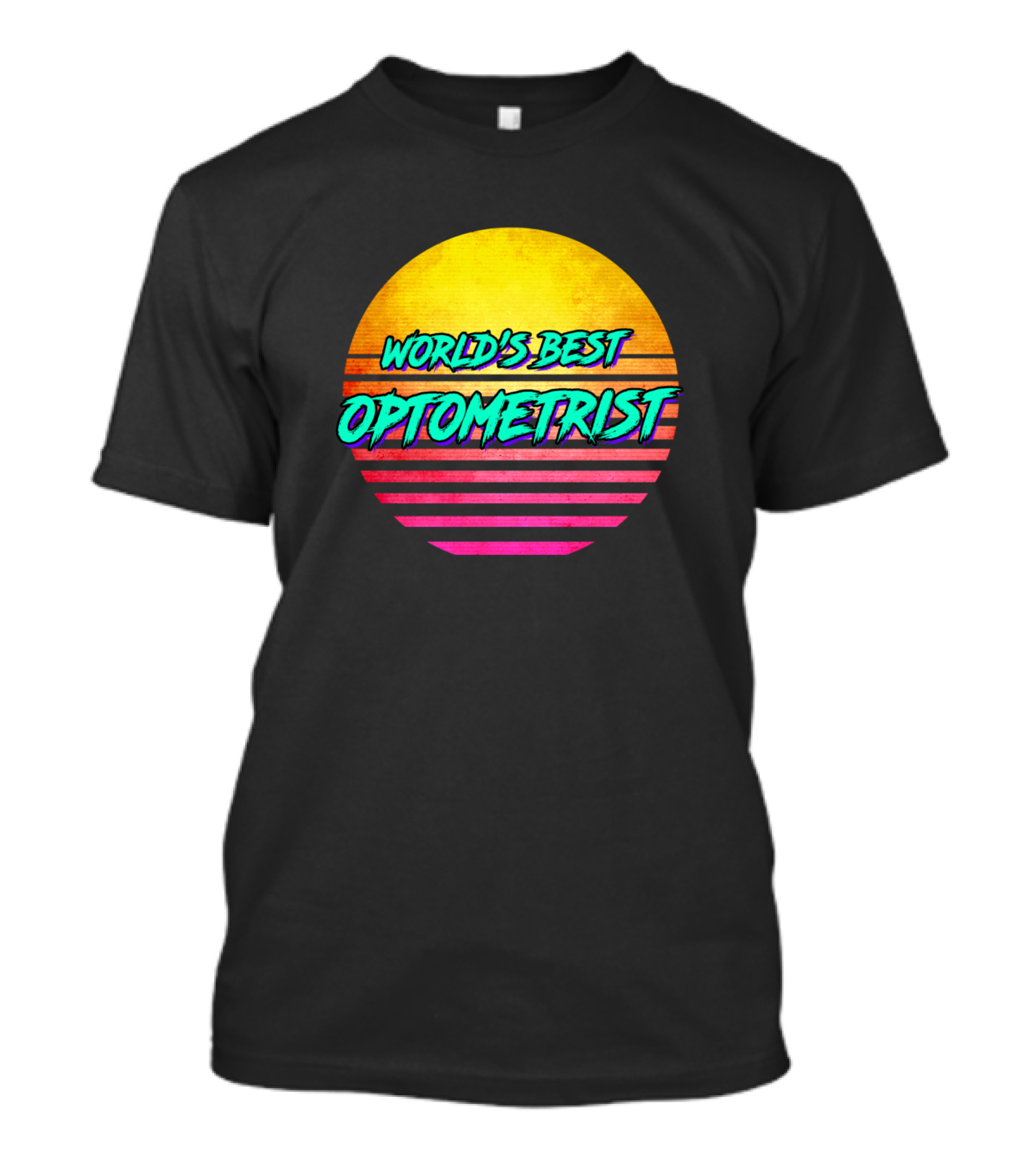 World's Best Optometrist Retro Sun T-Shirt