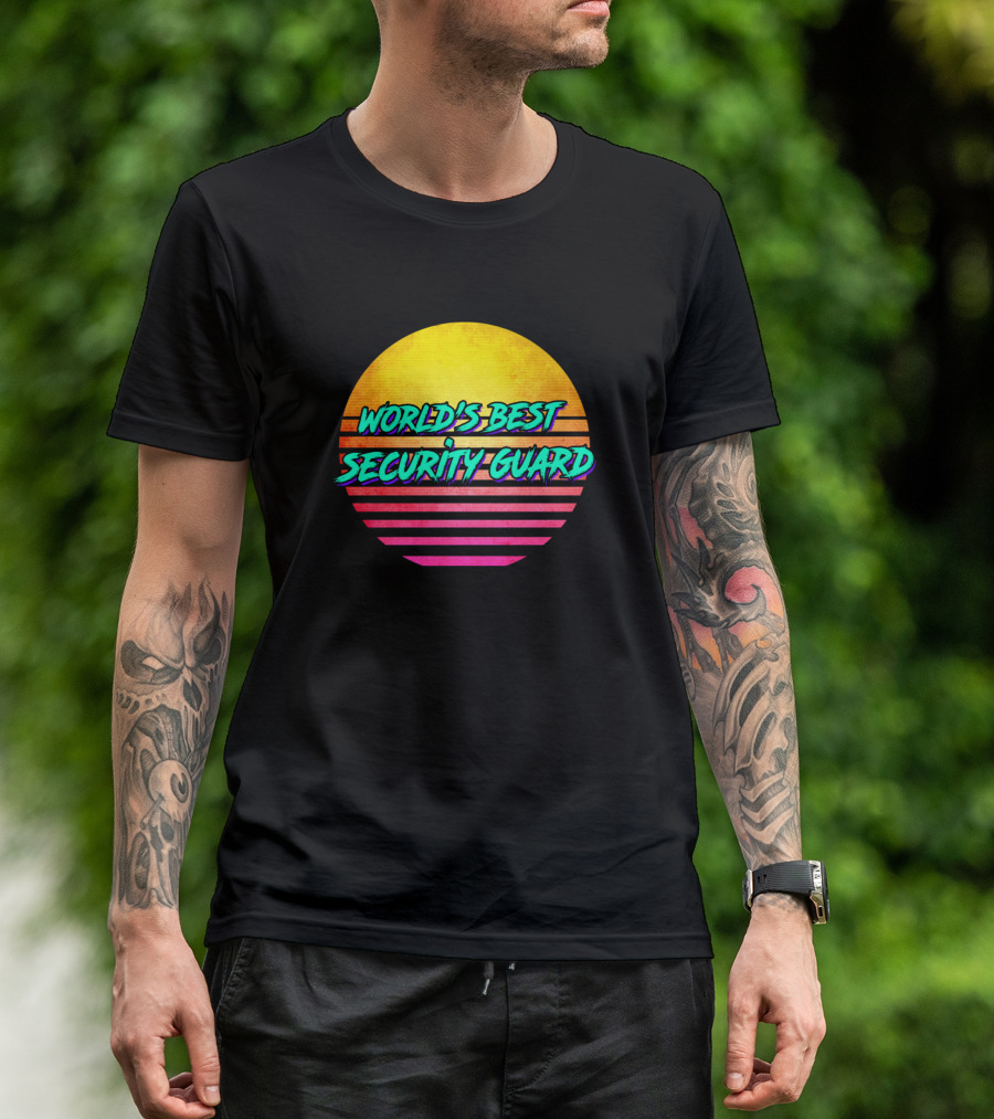 World's Best Security Guard Retro Sunset T-Shirt