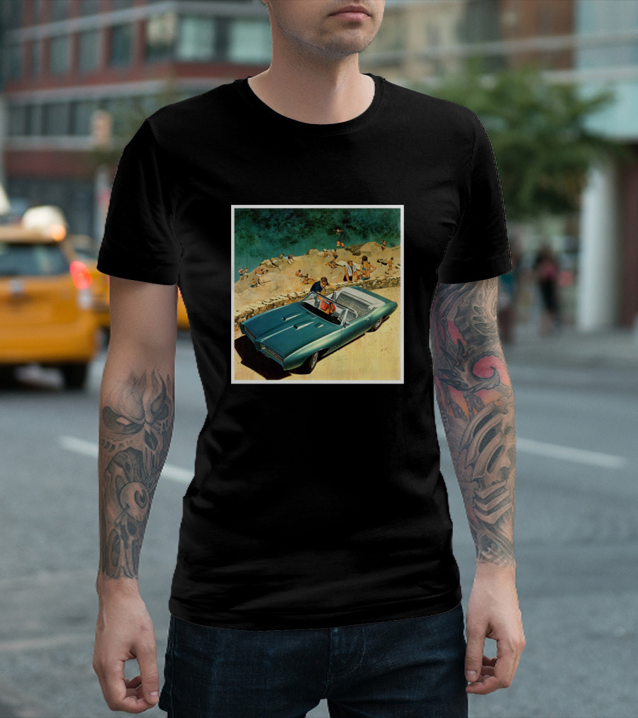 1969 Pontiac GTO Convertible Beach Scenic Retro Car T-Shirt