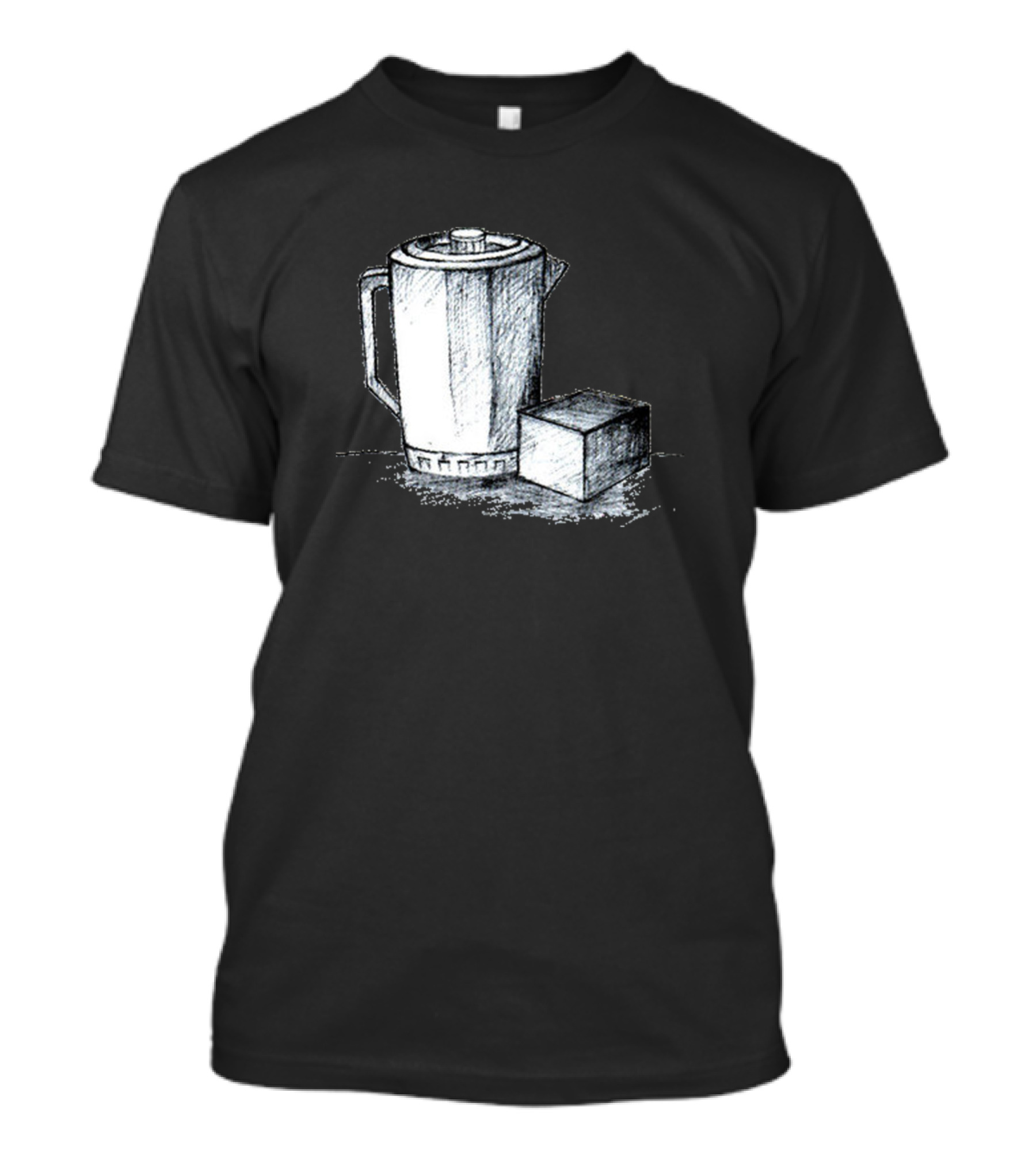 Pencil Sketch Of Water Bottle And Cube T-Shirt