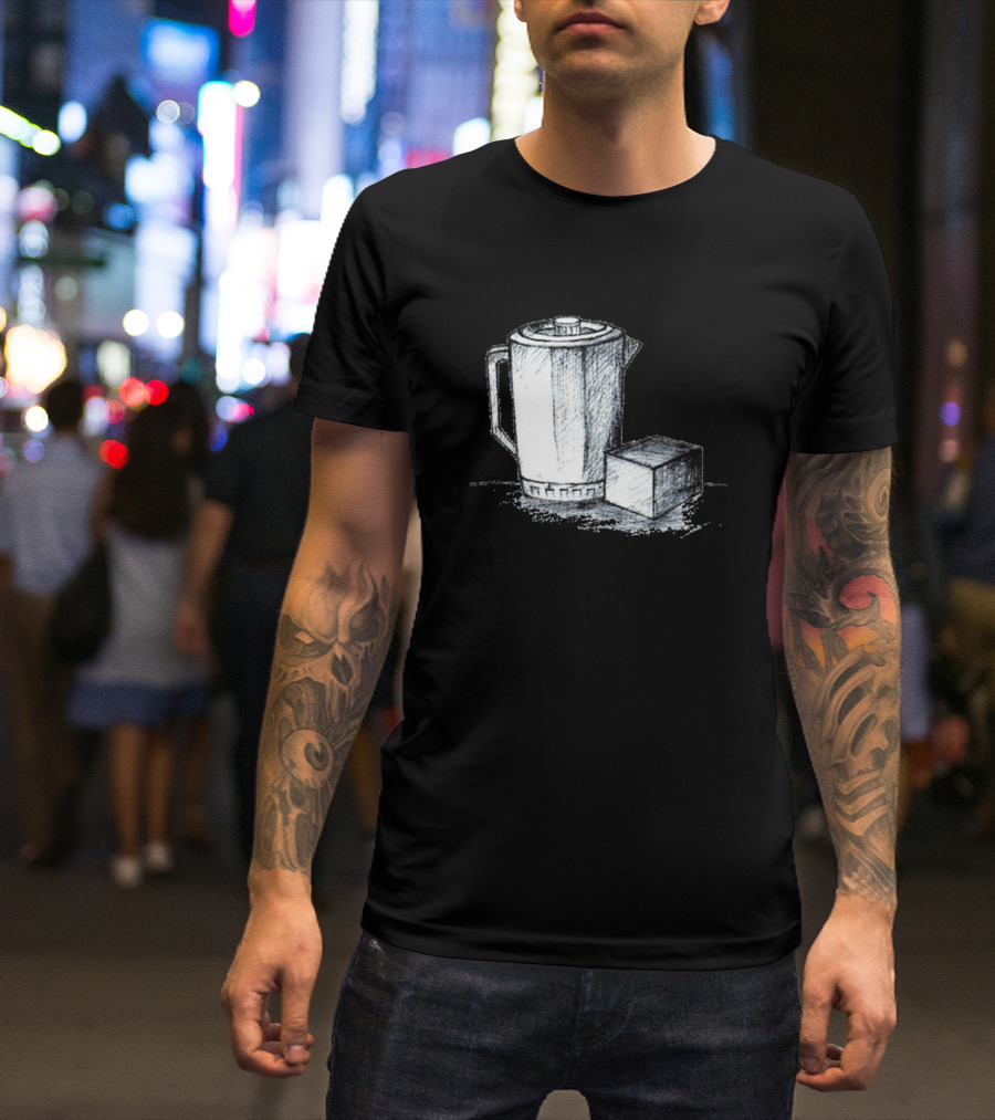Pencil Sketch Of Water Bottle And Cube T-Shirt