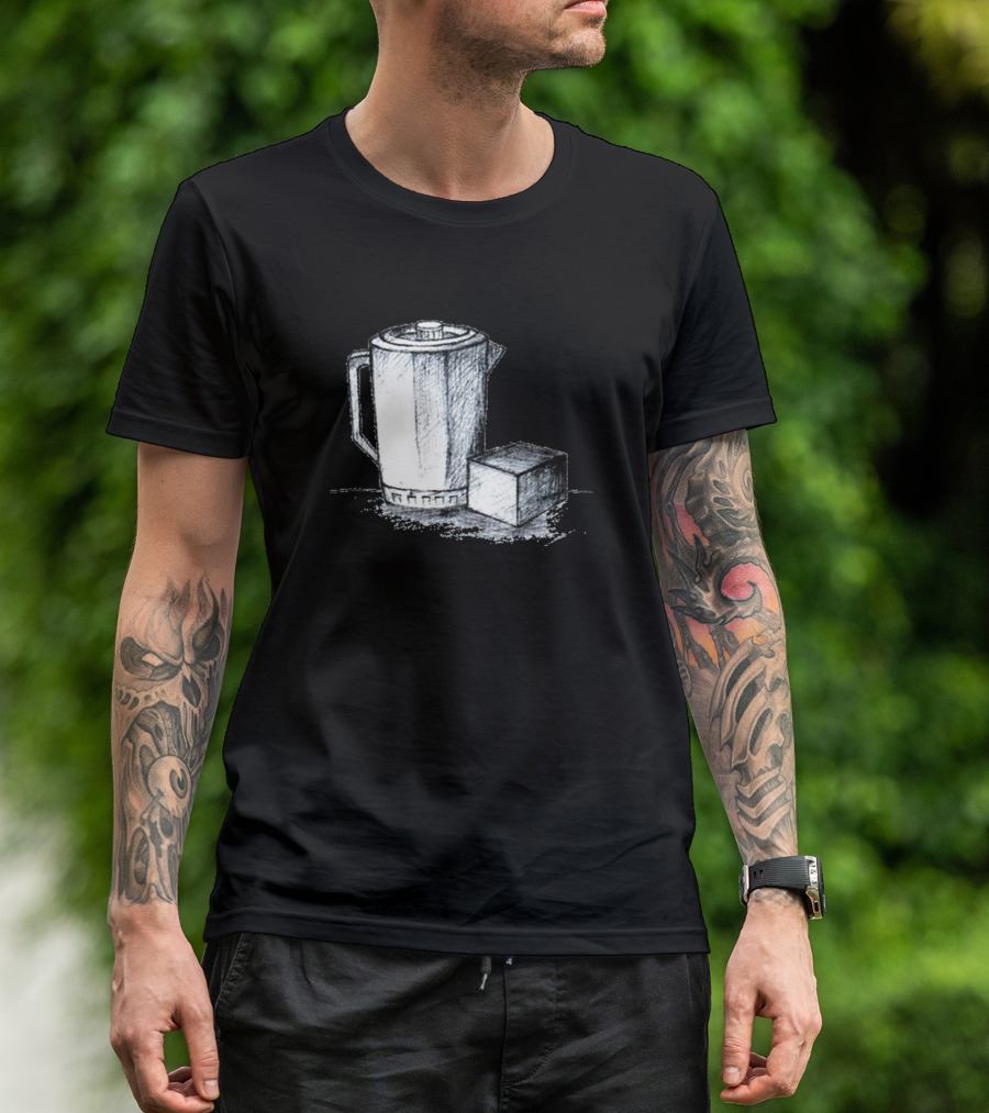 Pencil Sketch Of Water Bottle And Cube T-Shirt