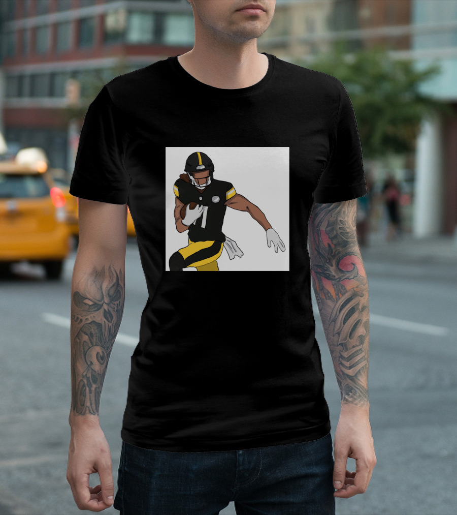 Chase Claypool NFL Pittsburgh Receiver Black and Yellow Football T-Shirt